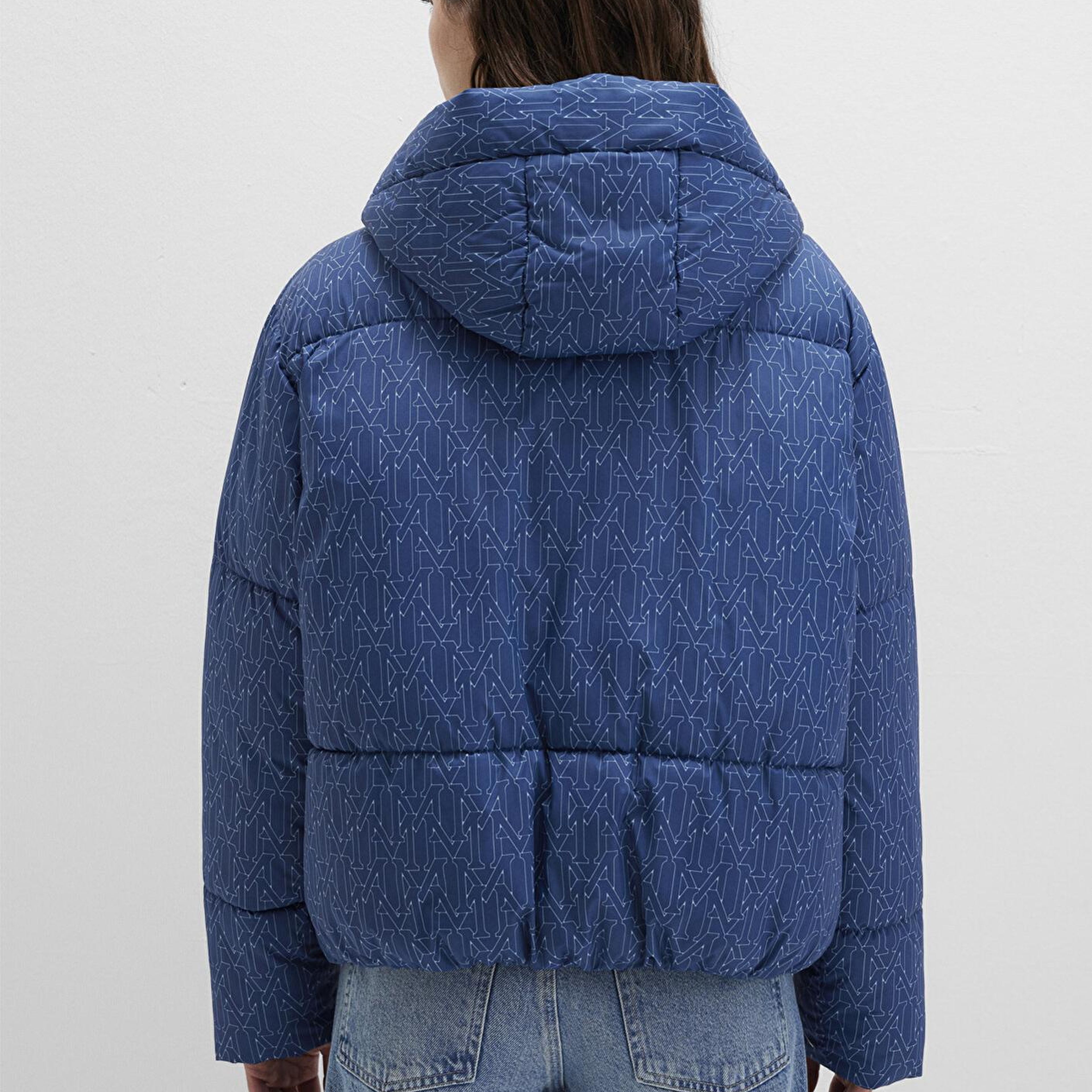 Mavi Su İtici Kapüşonlu Lacivert Şişme Mont 1110706-90368