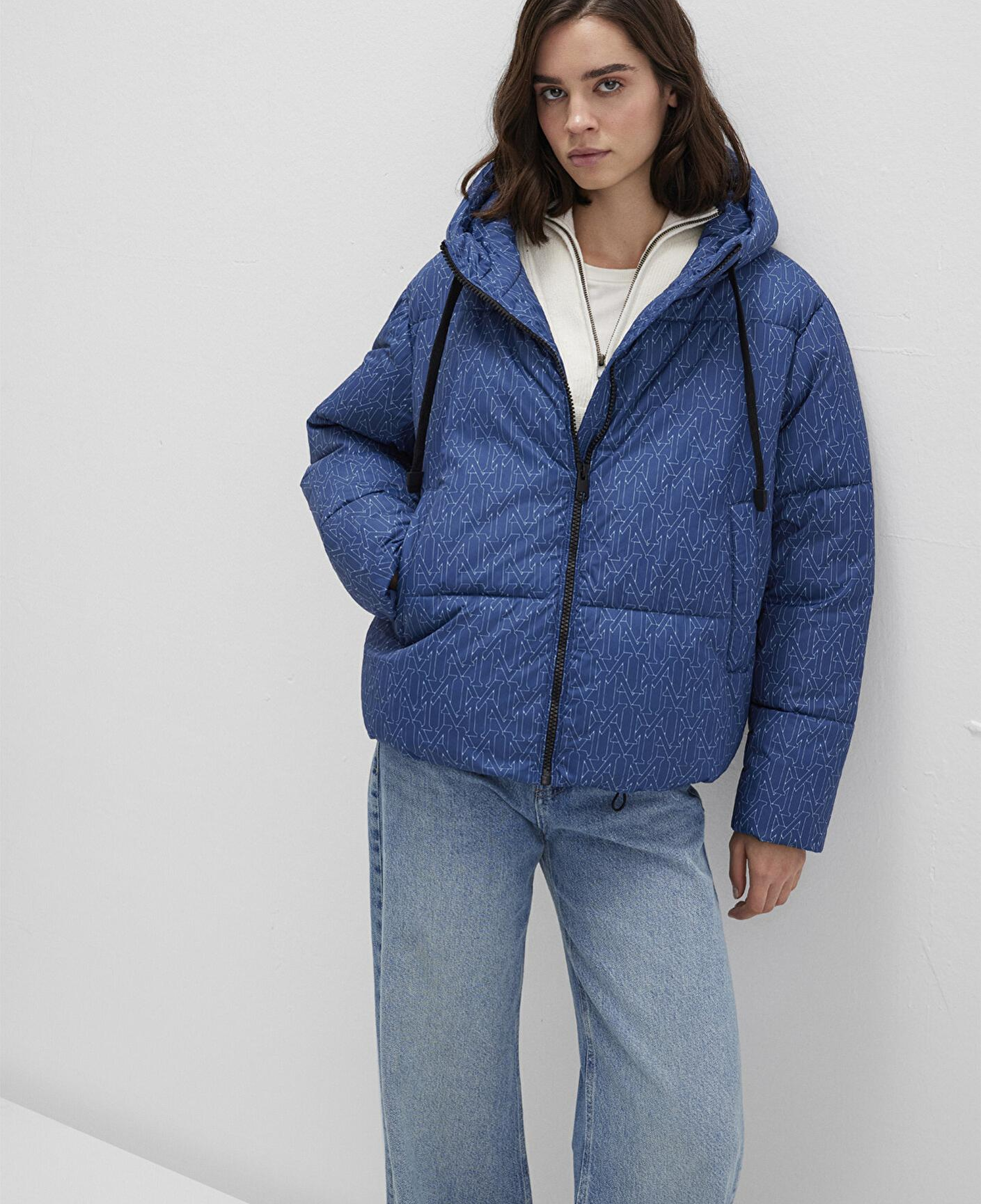 Mavi Su İtici Kapüşonlu Lacivert Şişme Mont 1110706-90368