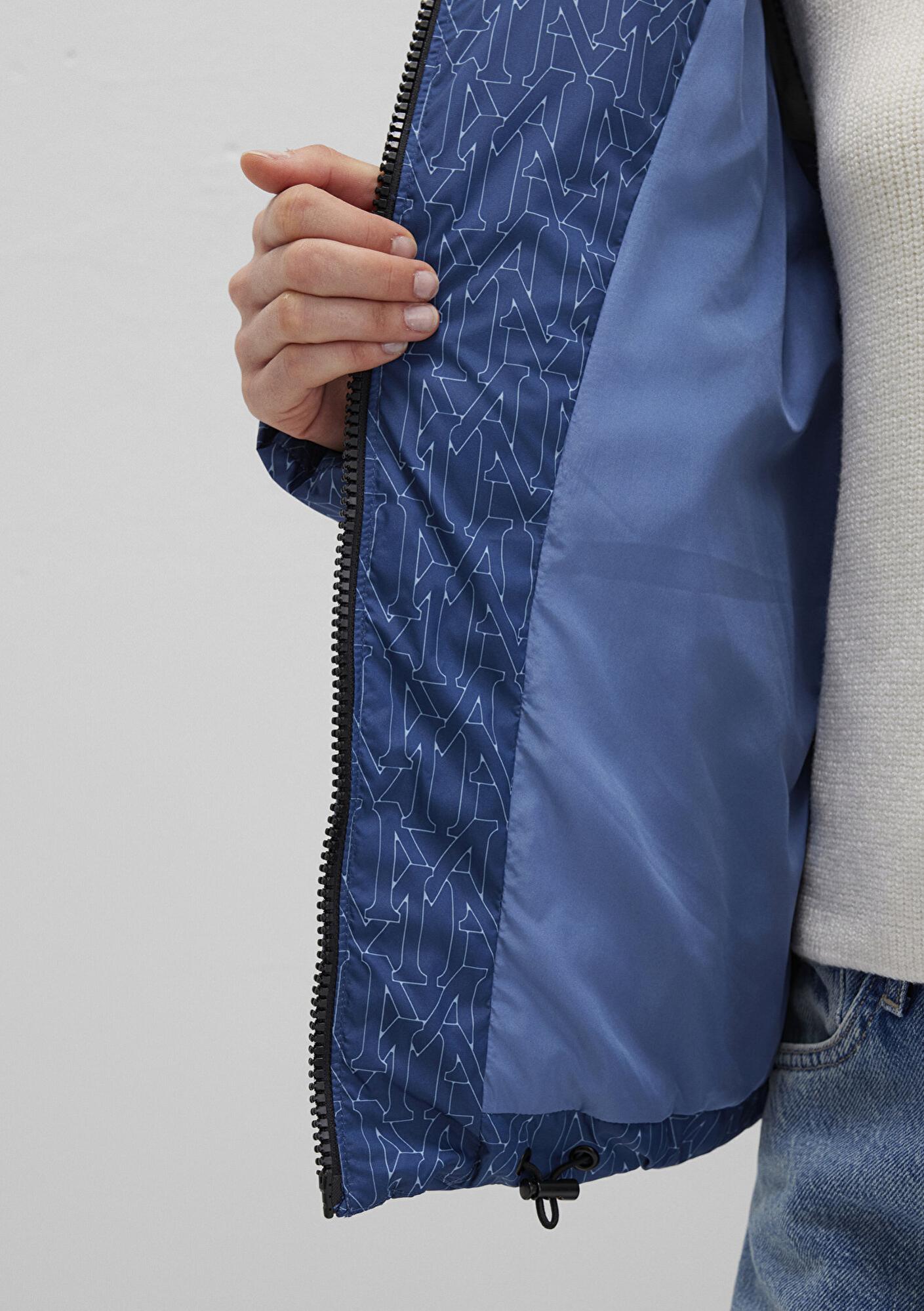 Mavi Su İtici Kapüşonlu Lacivert Şişme Mont 1110706-90368