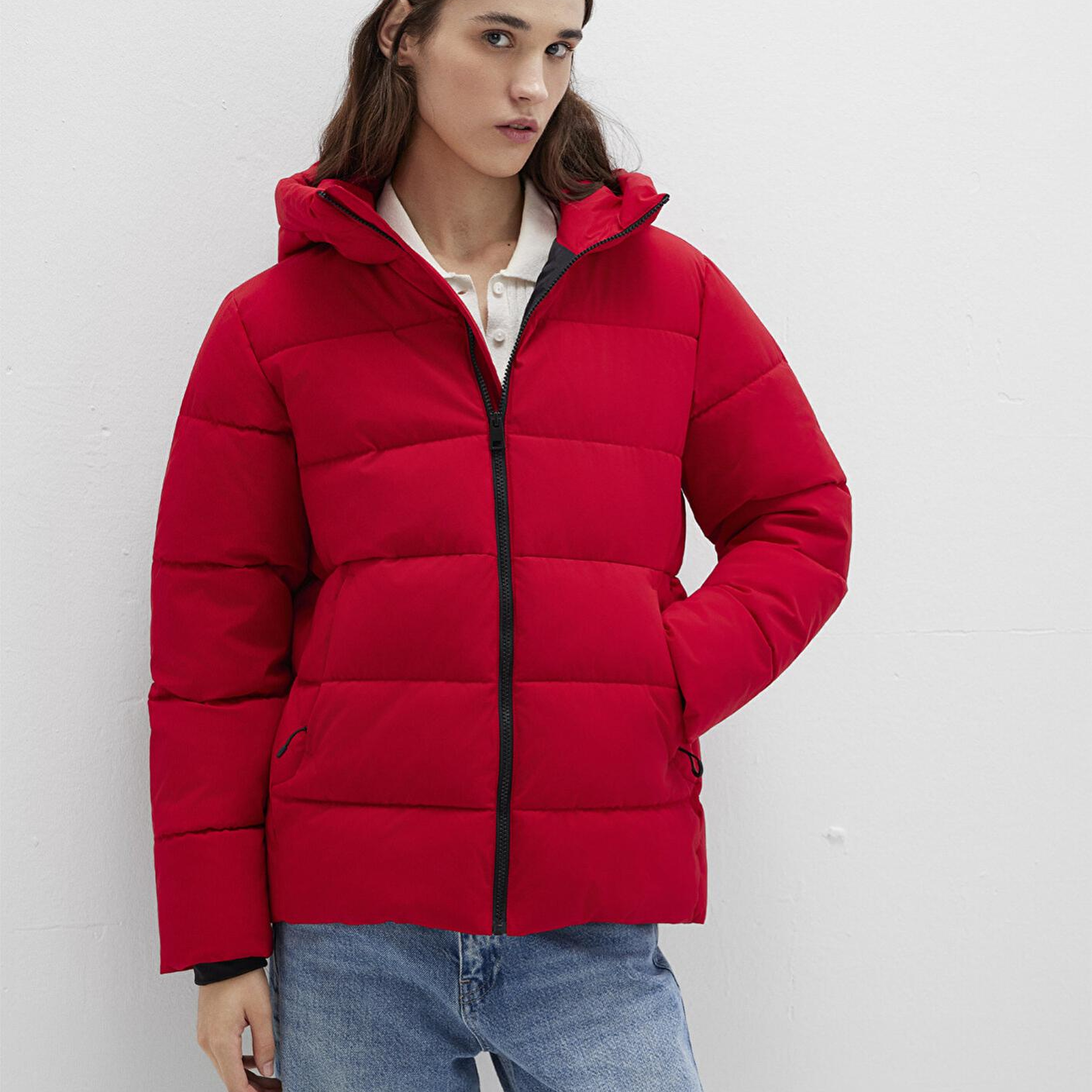 Mavi Su İtici Kırmızı Şişme Mont 1110704-90367