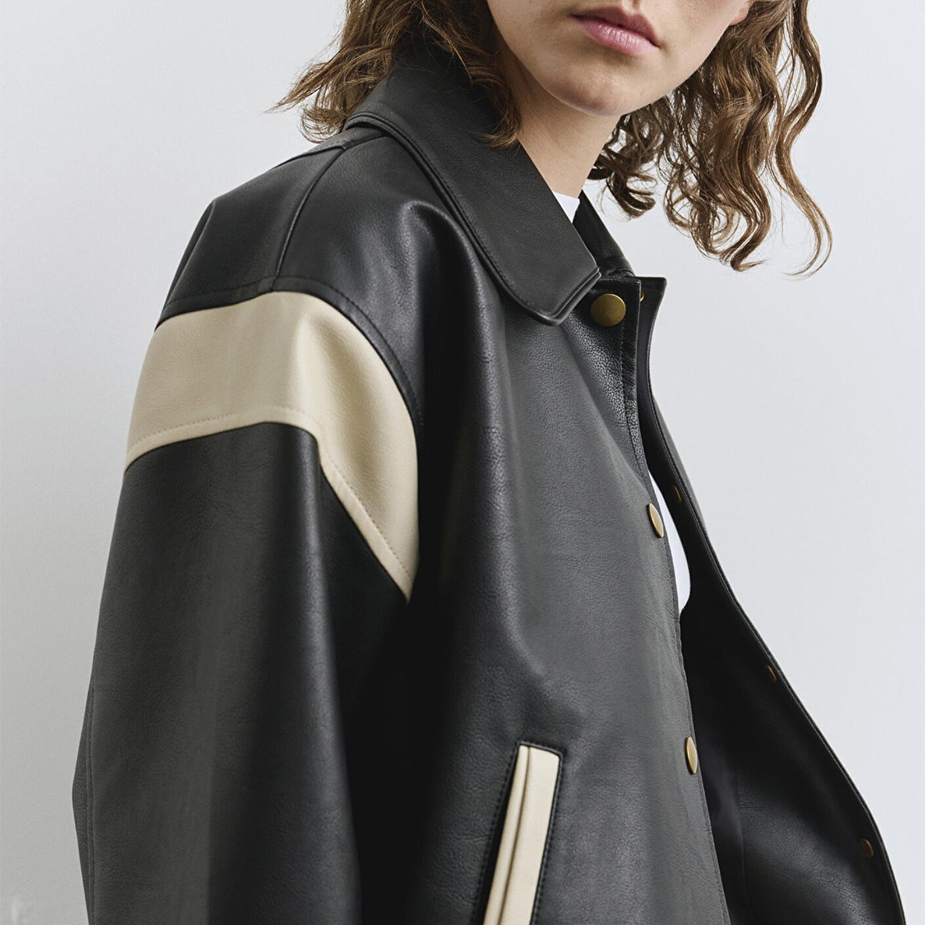 Mavi Siyah Suni Deri Ceket Loose Fit / Bol Rahat Kesim 1110727-900