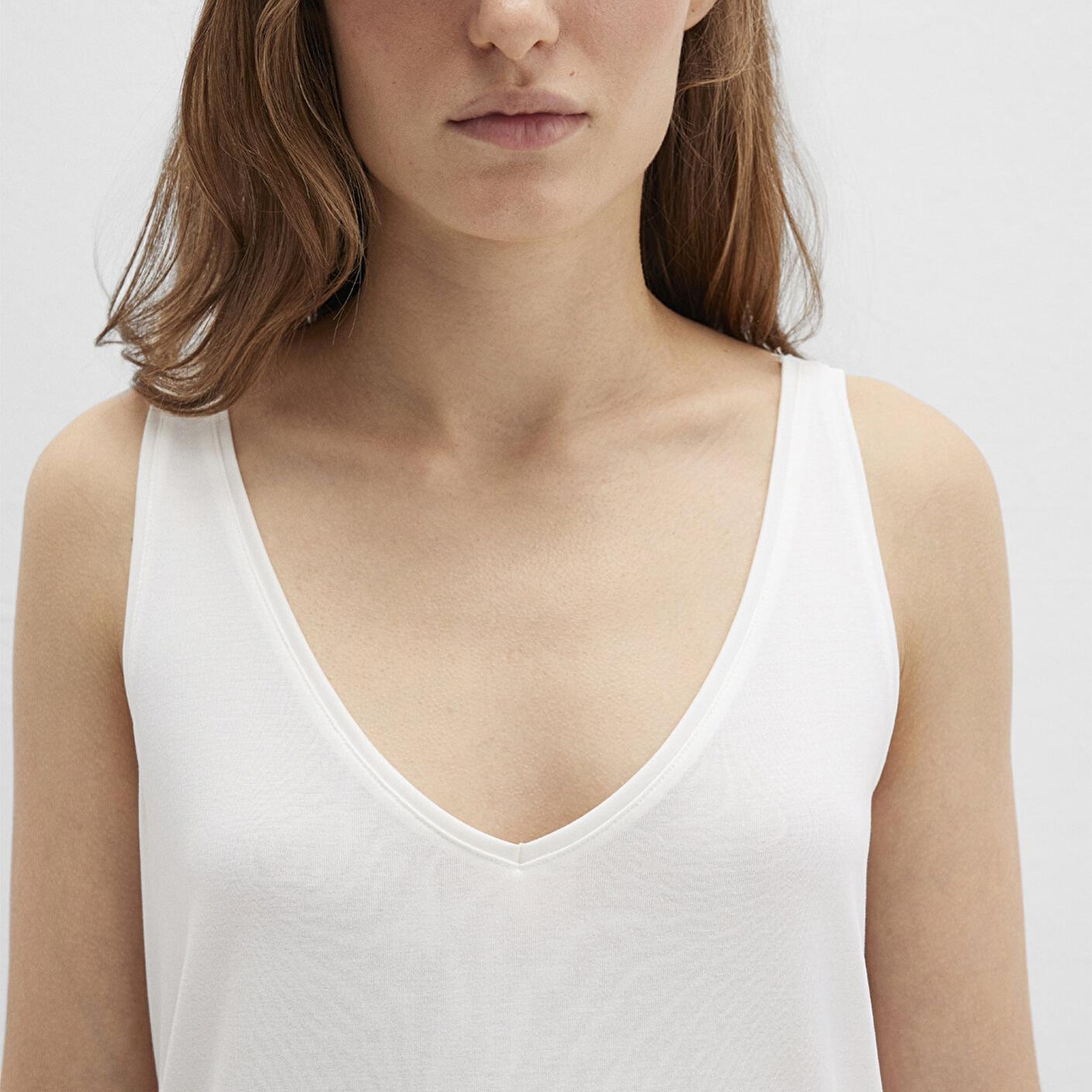 Mavi Dantel Detaylı (TENCEL™) Beyaz Modal Atlet Slim Fit / Dar Kesim 1613215-70057