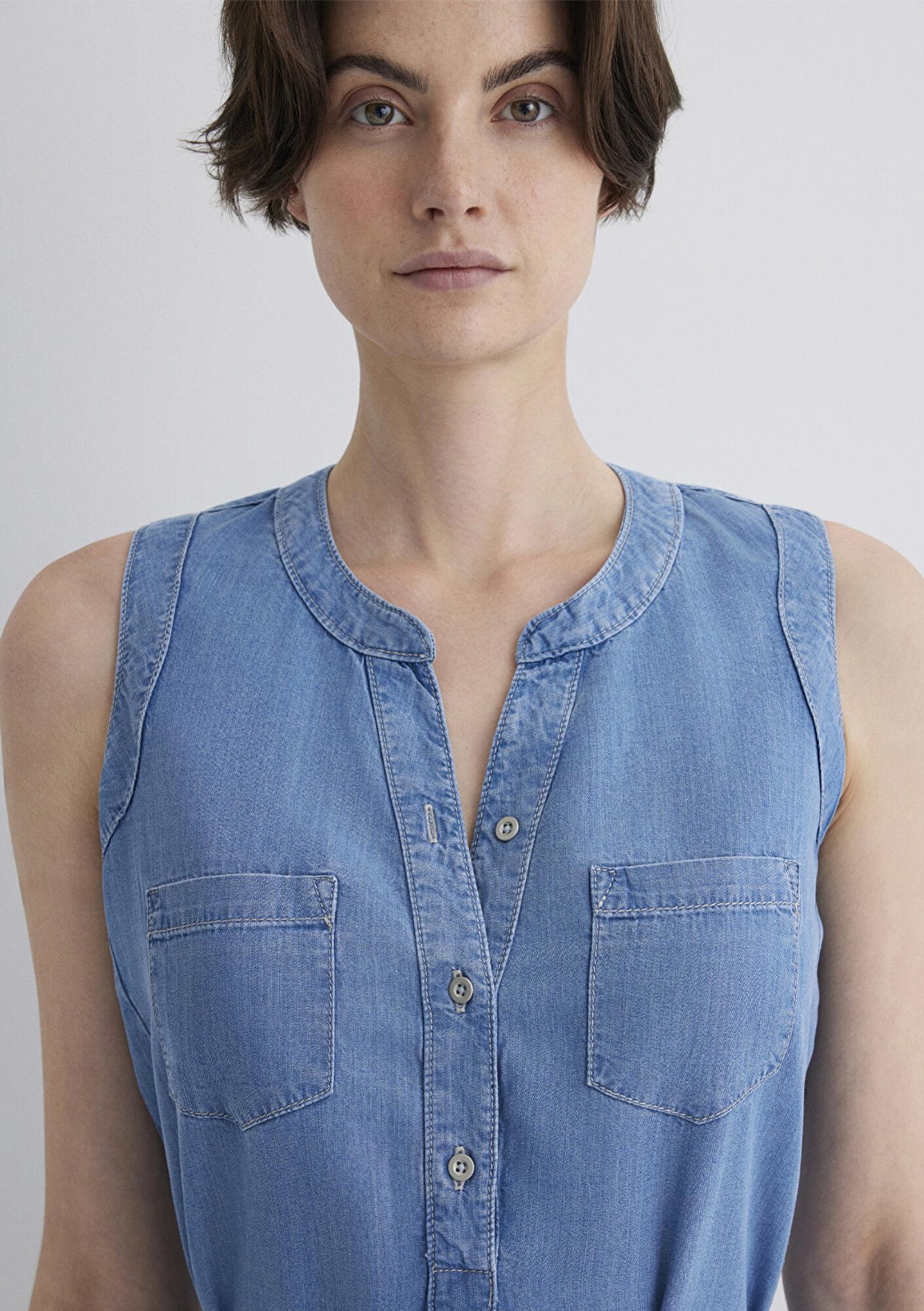 Mavi Suzy Gold Klasik Açık Mavi Jean Elbise 130317-89756