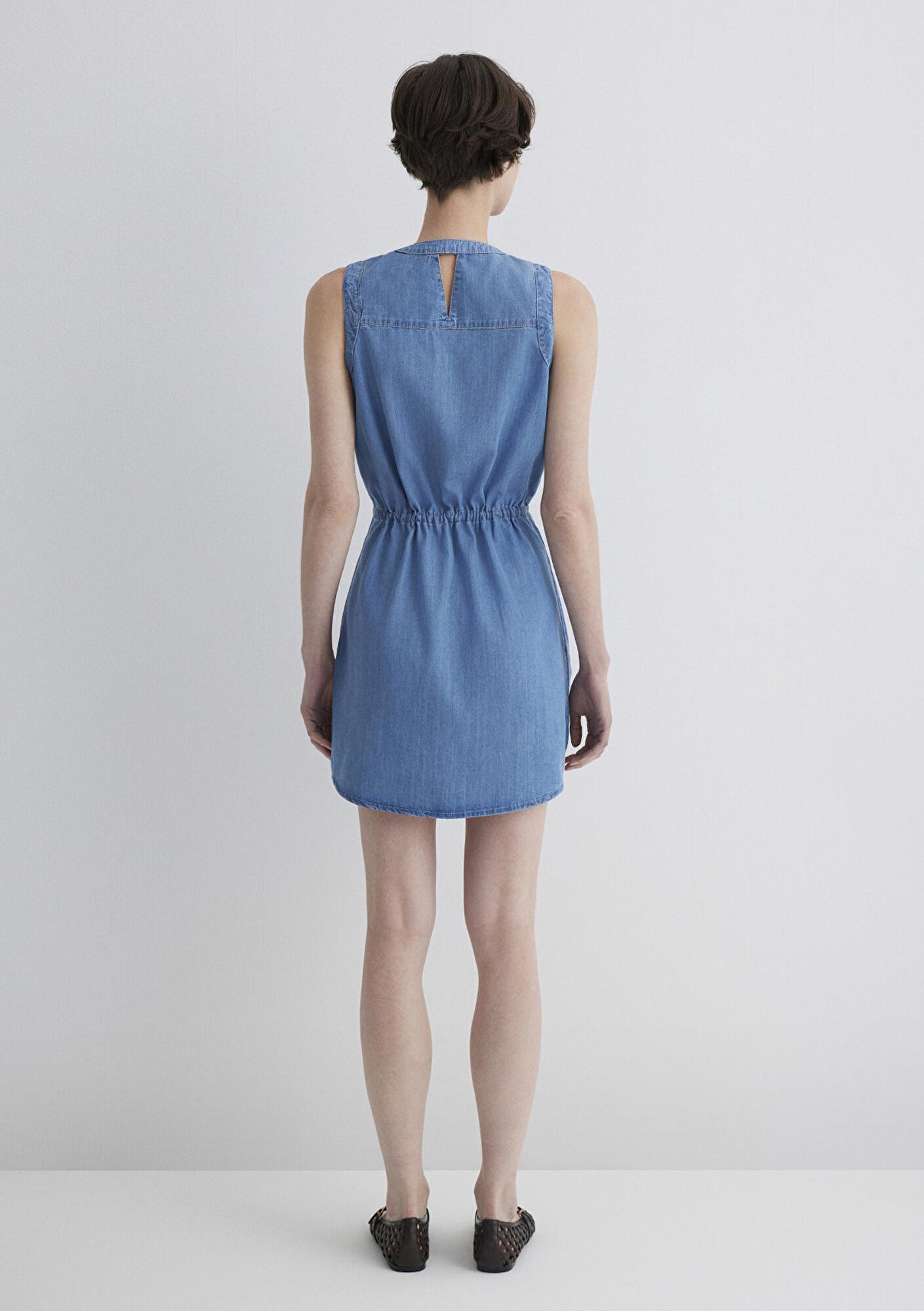 Mavi Suzy Gold Klasik Açık Mavi Jean Elbise 130317-89756