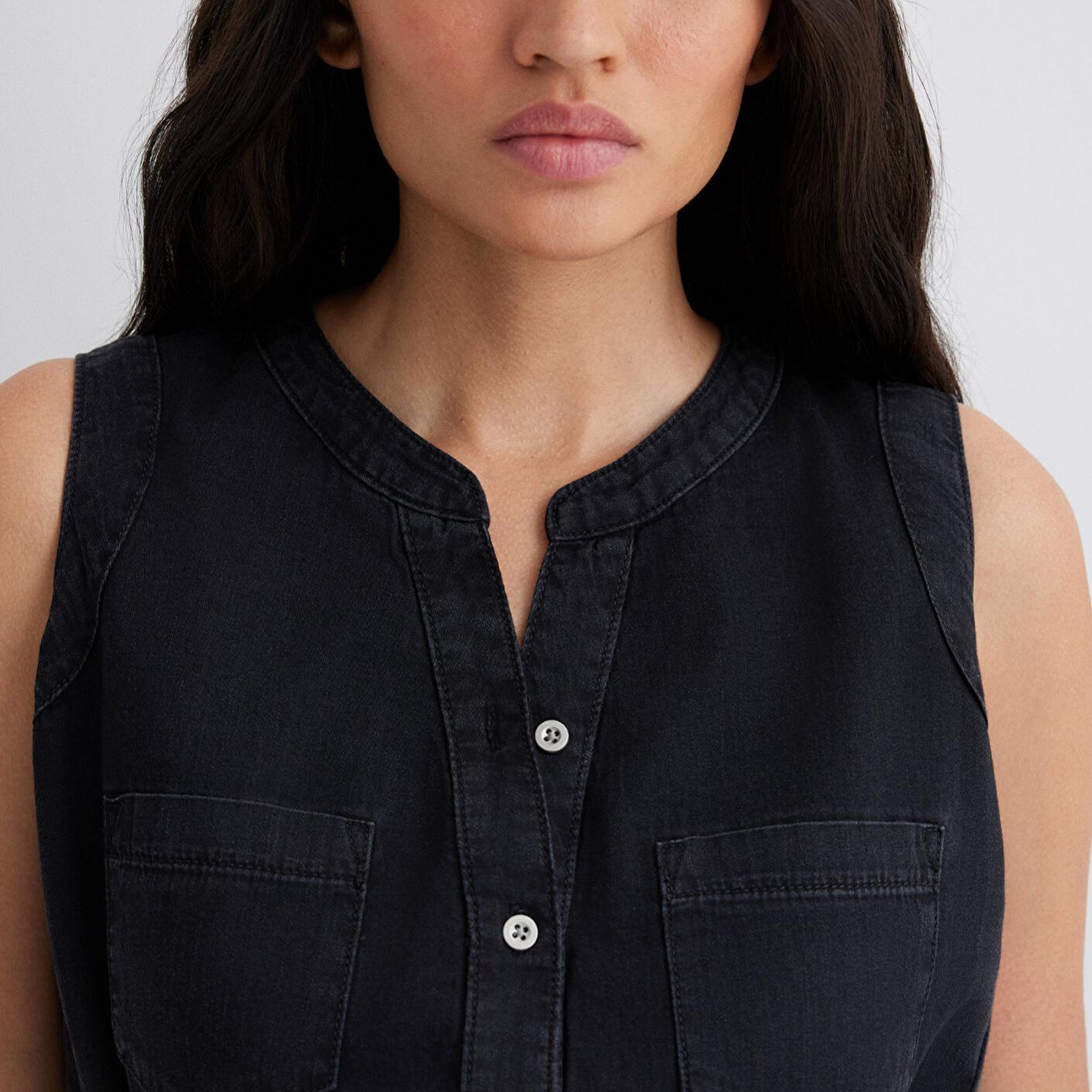 Mavi Suzy Gold Klasik Puslu Siyah Jean Elbise 130317-89755