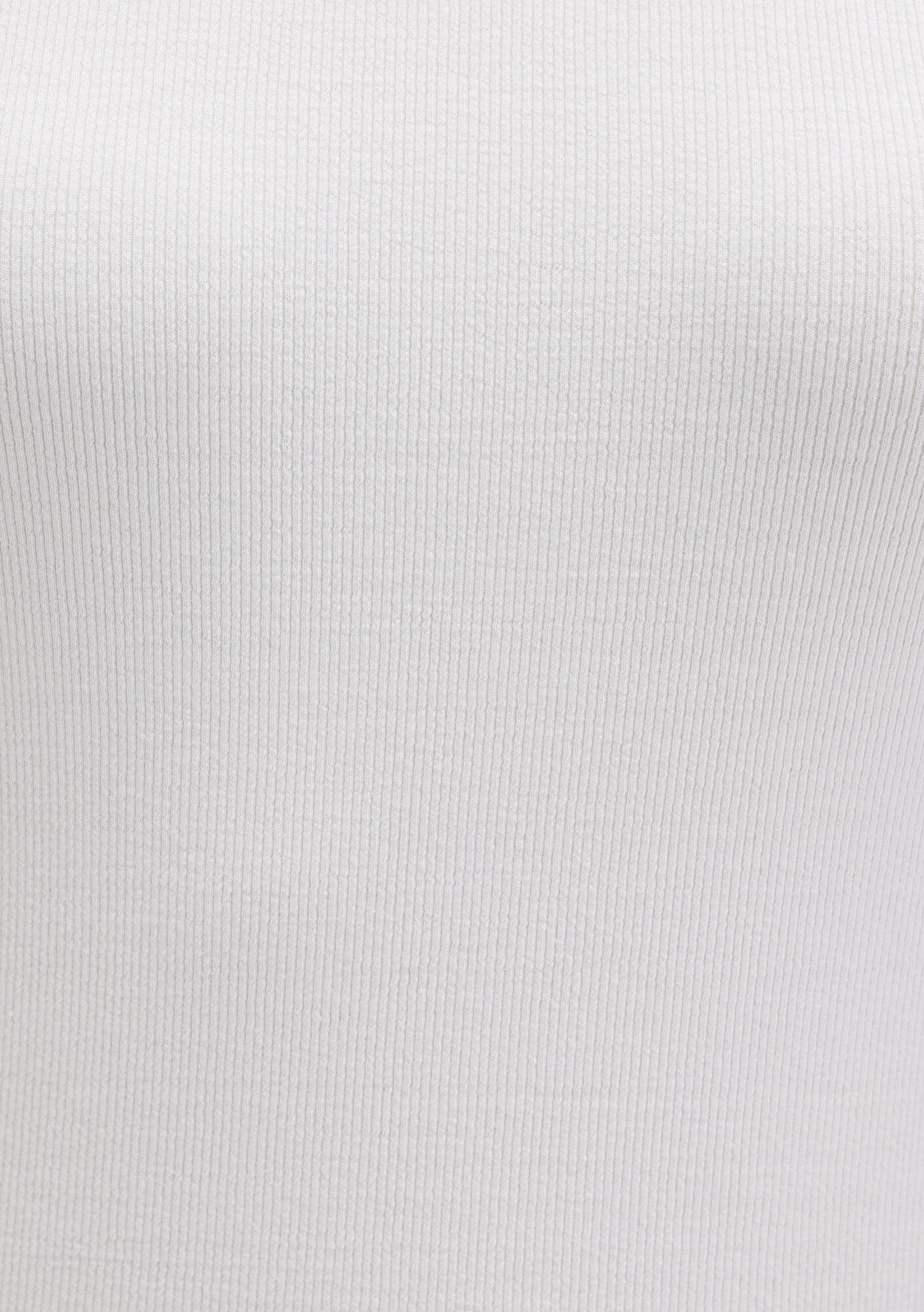 Mavi Uzun Kollu Ekru Basic Tişört Fitted / Vücuda Oturan Kesim 1613040-70057