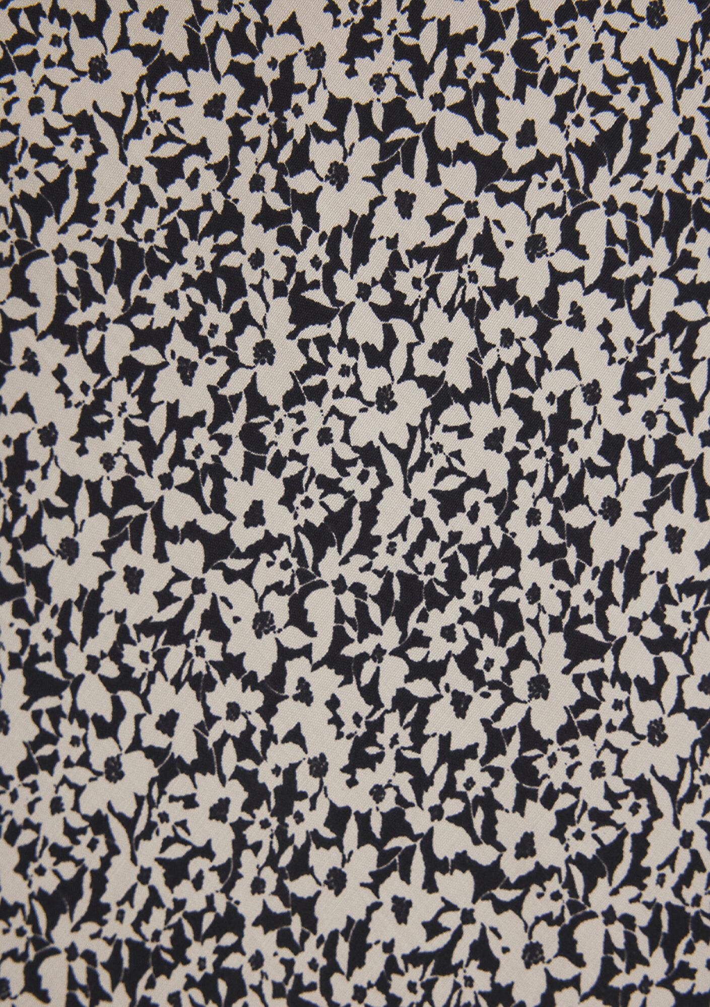 Mavi Baskılı Bej Midi Etek 1310583-89851