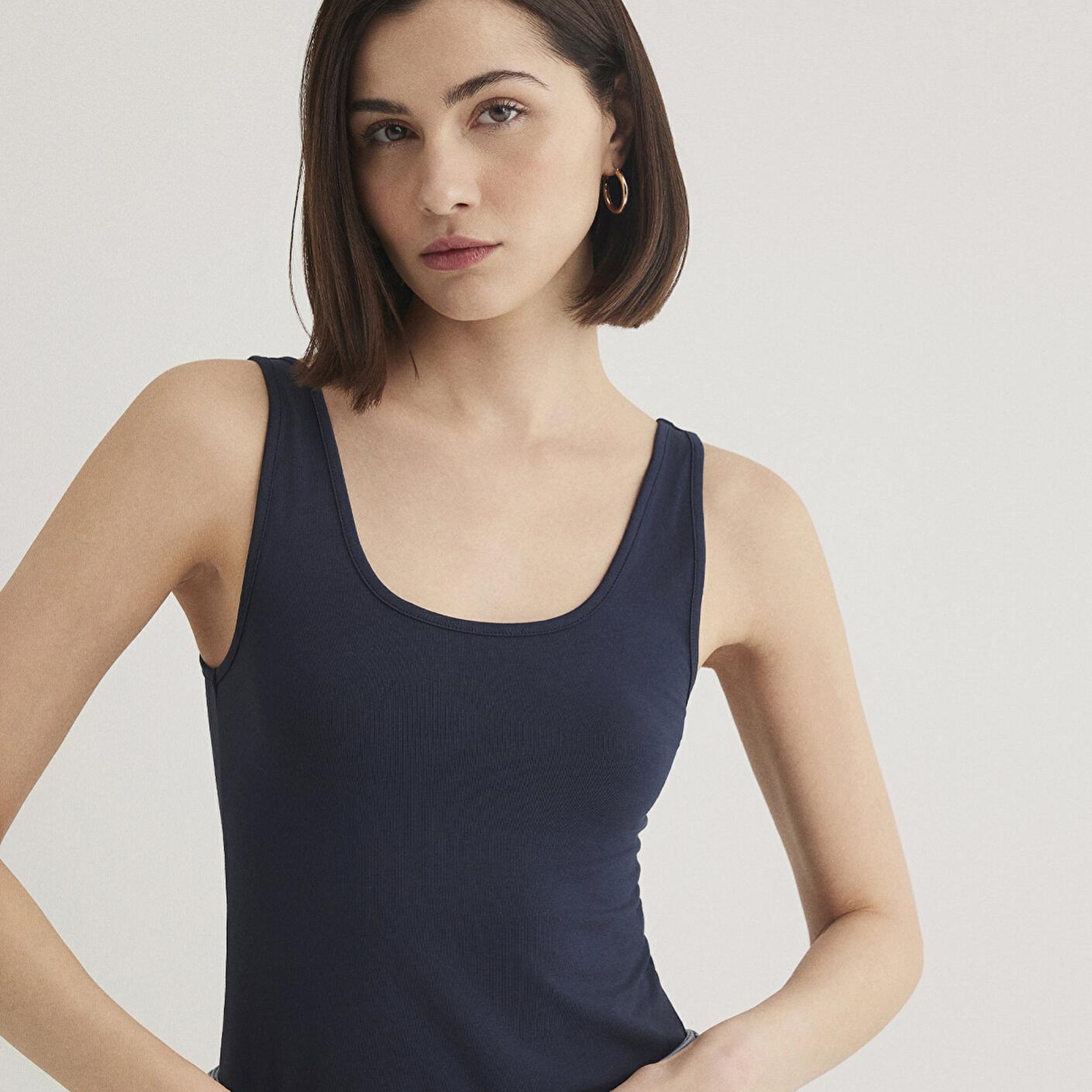 Mavi 2li Gri Lacivert Kadın Basic Atlet Fitted / Vücuda Oturan Kesim 1611367-70490