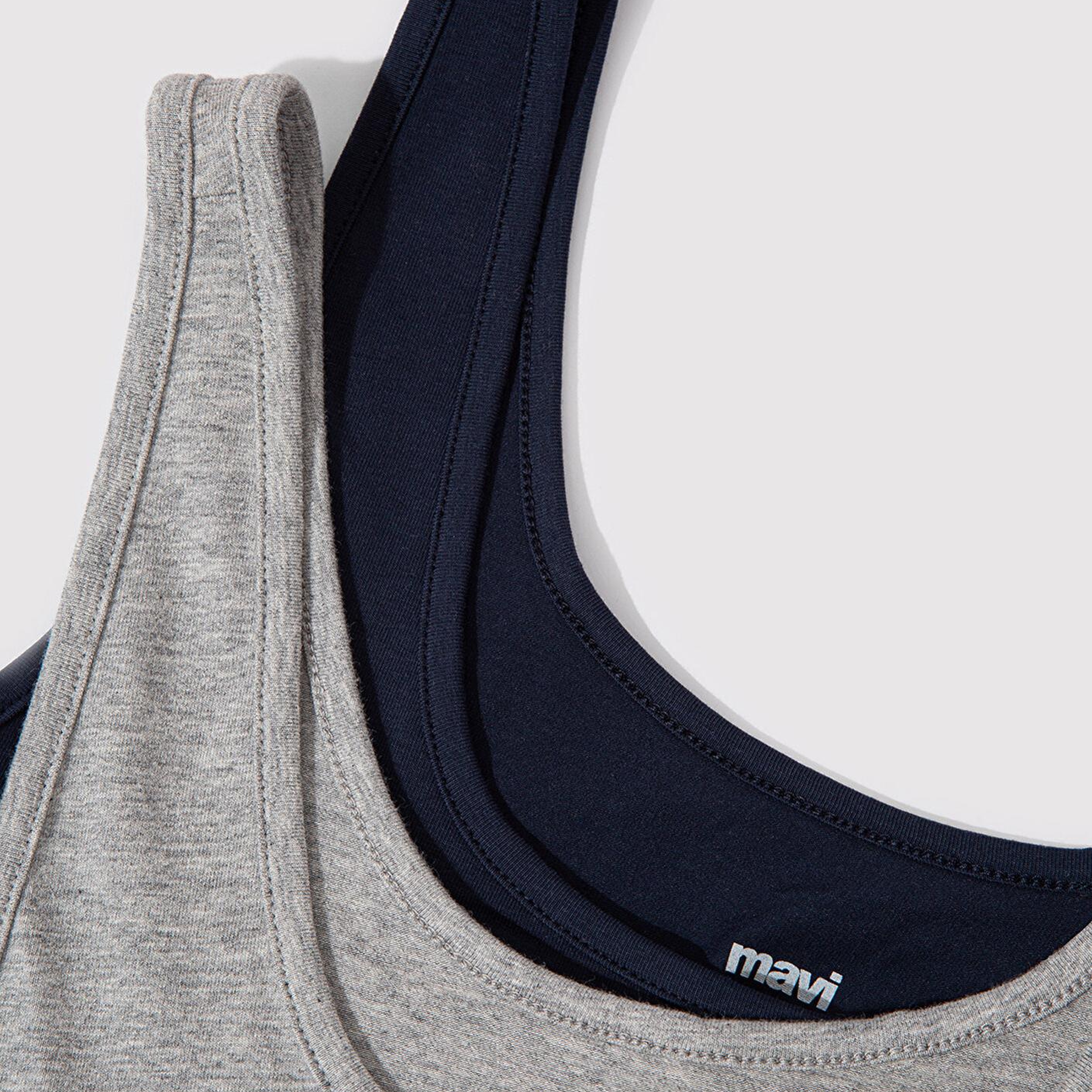 Mavi 2li Gri Lacivert Kadın Basic Atlet Fitted / Vücuda Oturan Kesim 1611367-70490