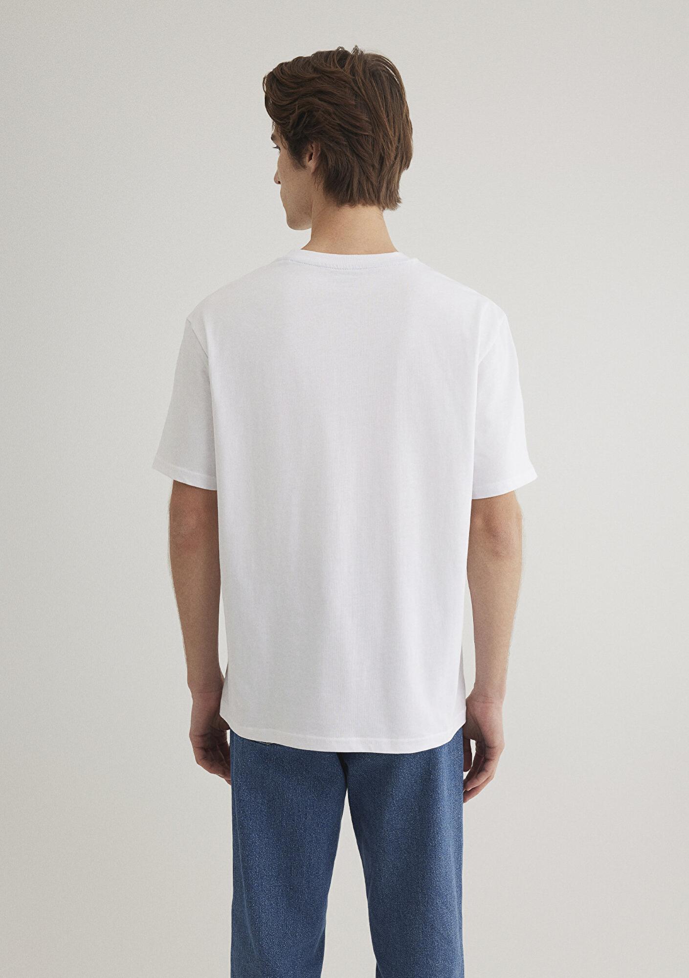 Mavi 2li Mavi Mühür Logo Nakışlı Erkek Tişört Loose Fit / Bol Rahat Kesim 0612545-620