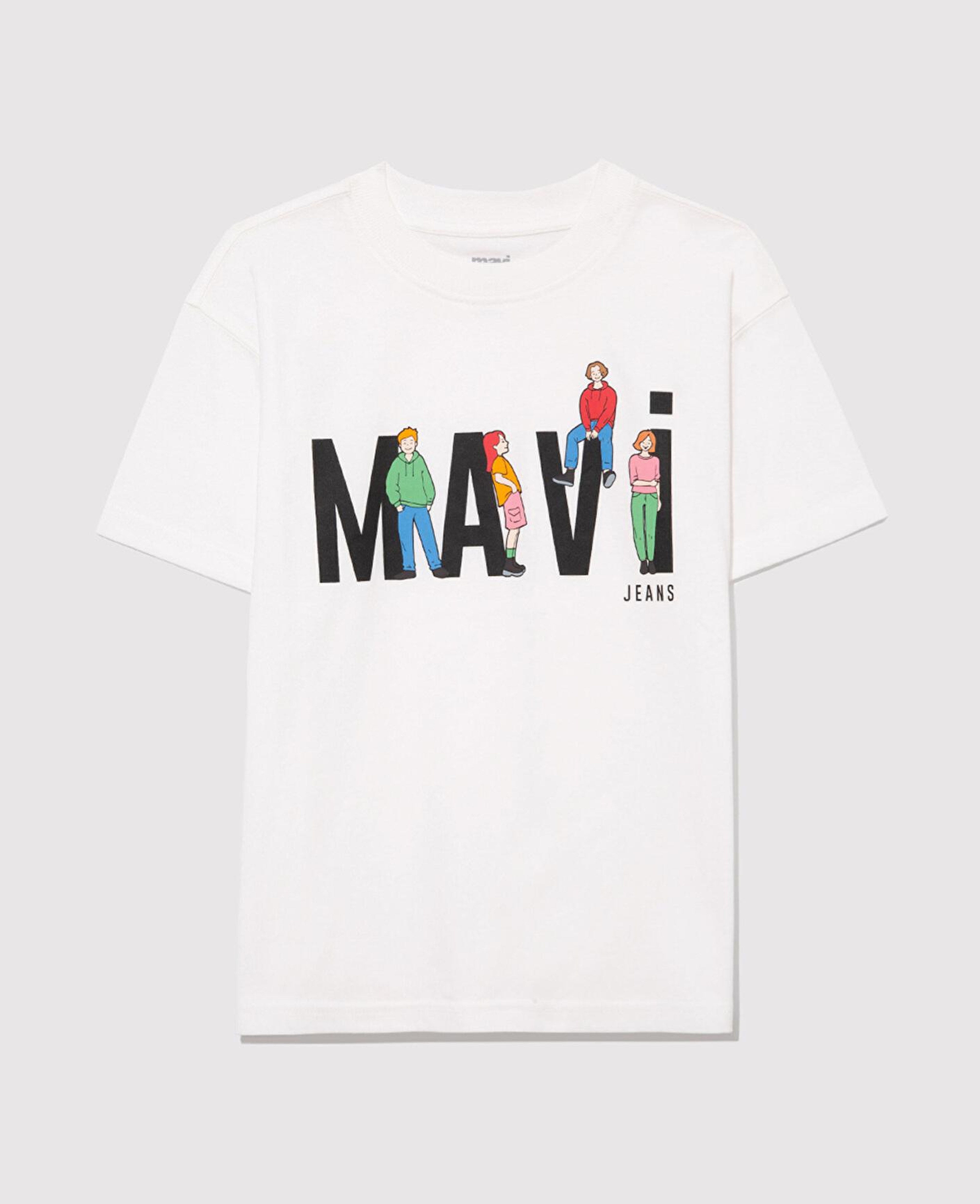 Mavi Mavi Baskılı Ekru Tişört Loose Fit / Bol Rahat Kesim 6610280-70057