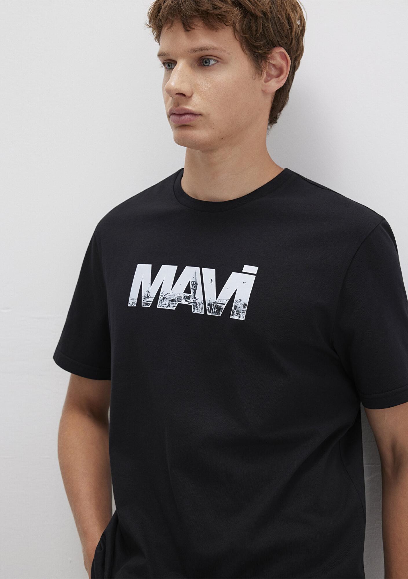 Mavi Mavi Logo Baskılı Siyah Tişört Regular Fit / Normal Kesim 0610948-900