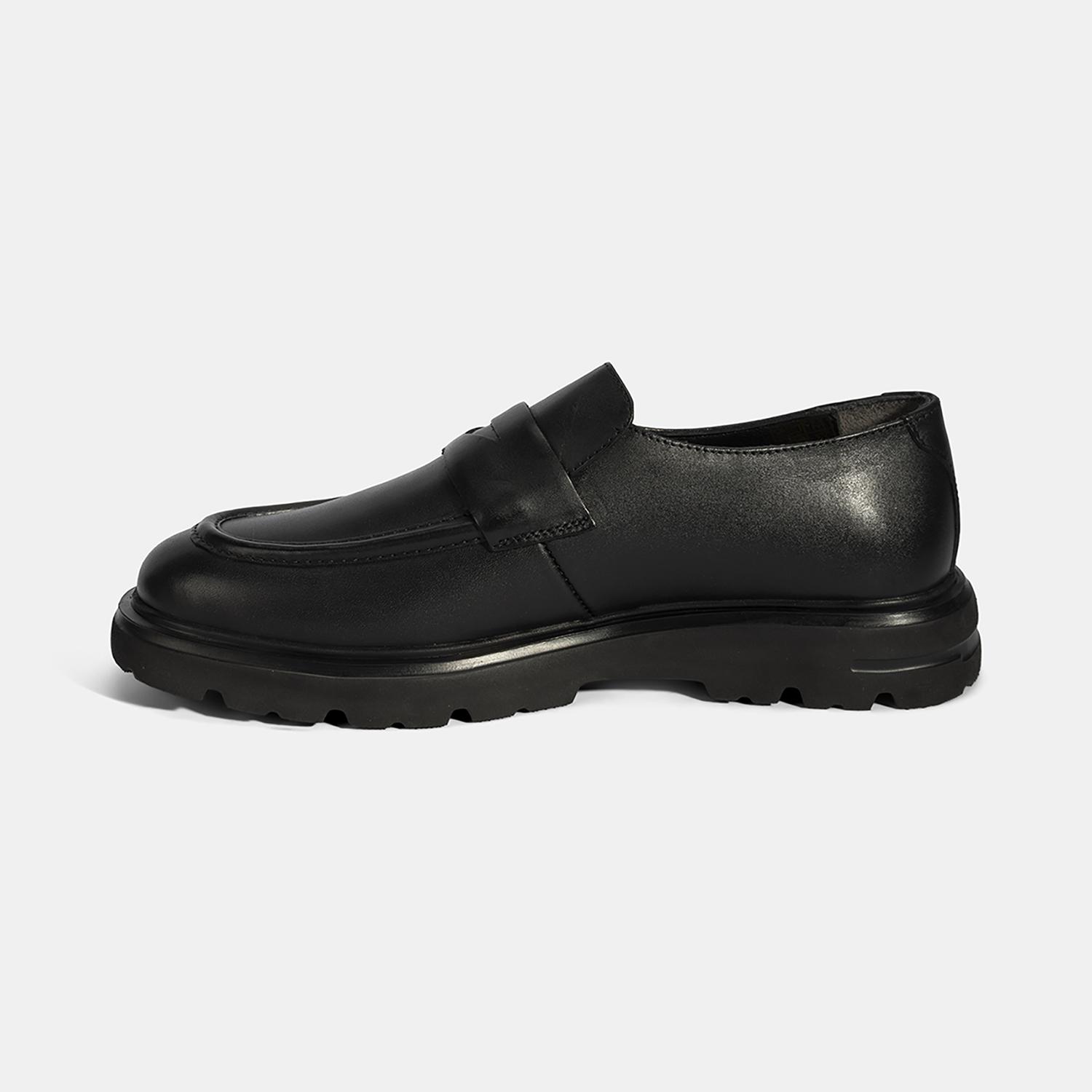 Erkek Siyah Deri Loafer