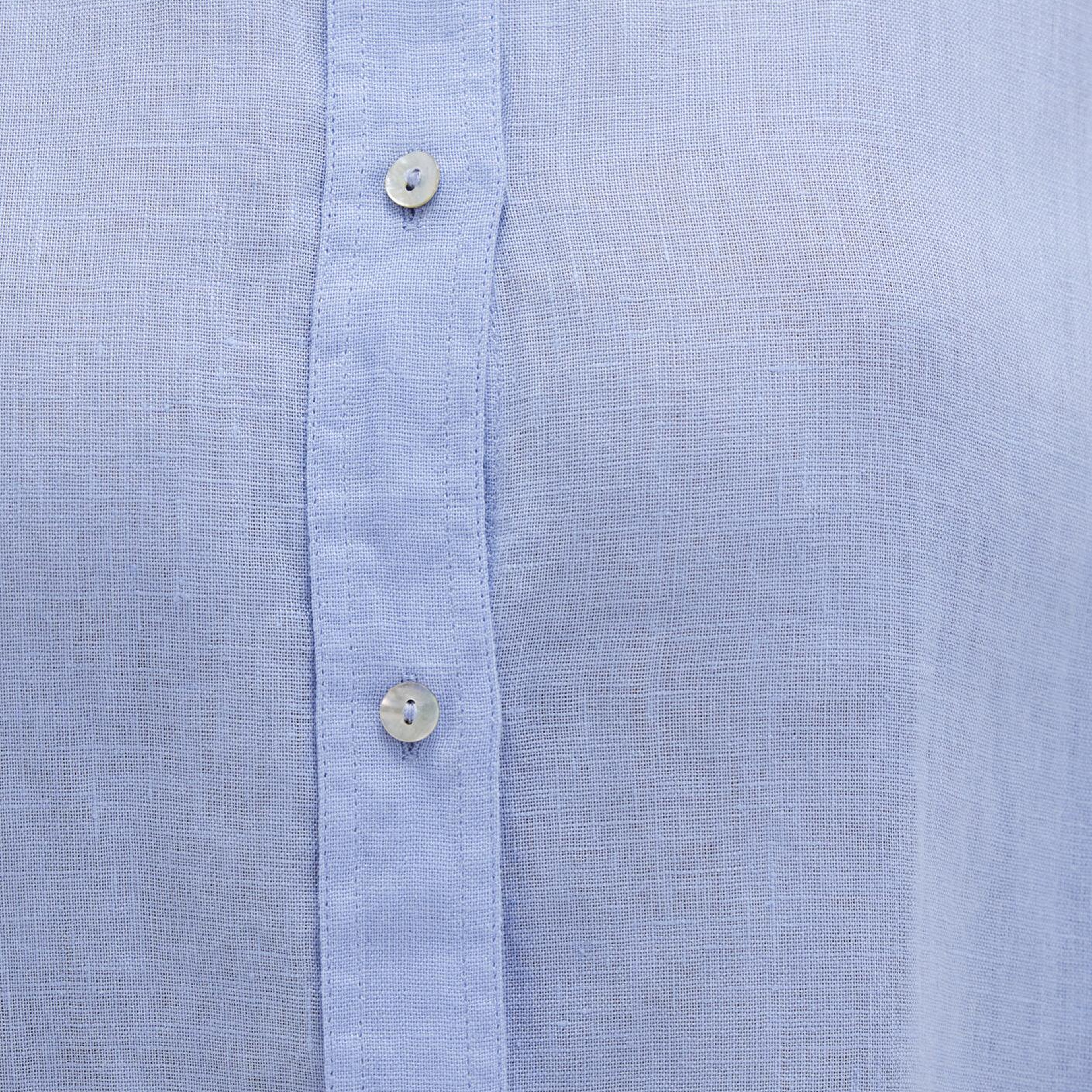 Mavi Mavi Keten Gömlek Loose Fit / Bol Rahat Kesim 1210747-80874