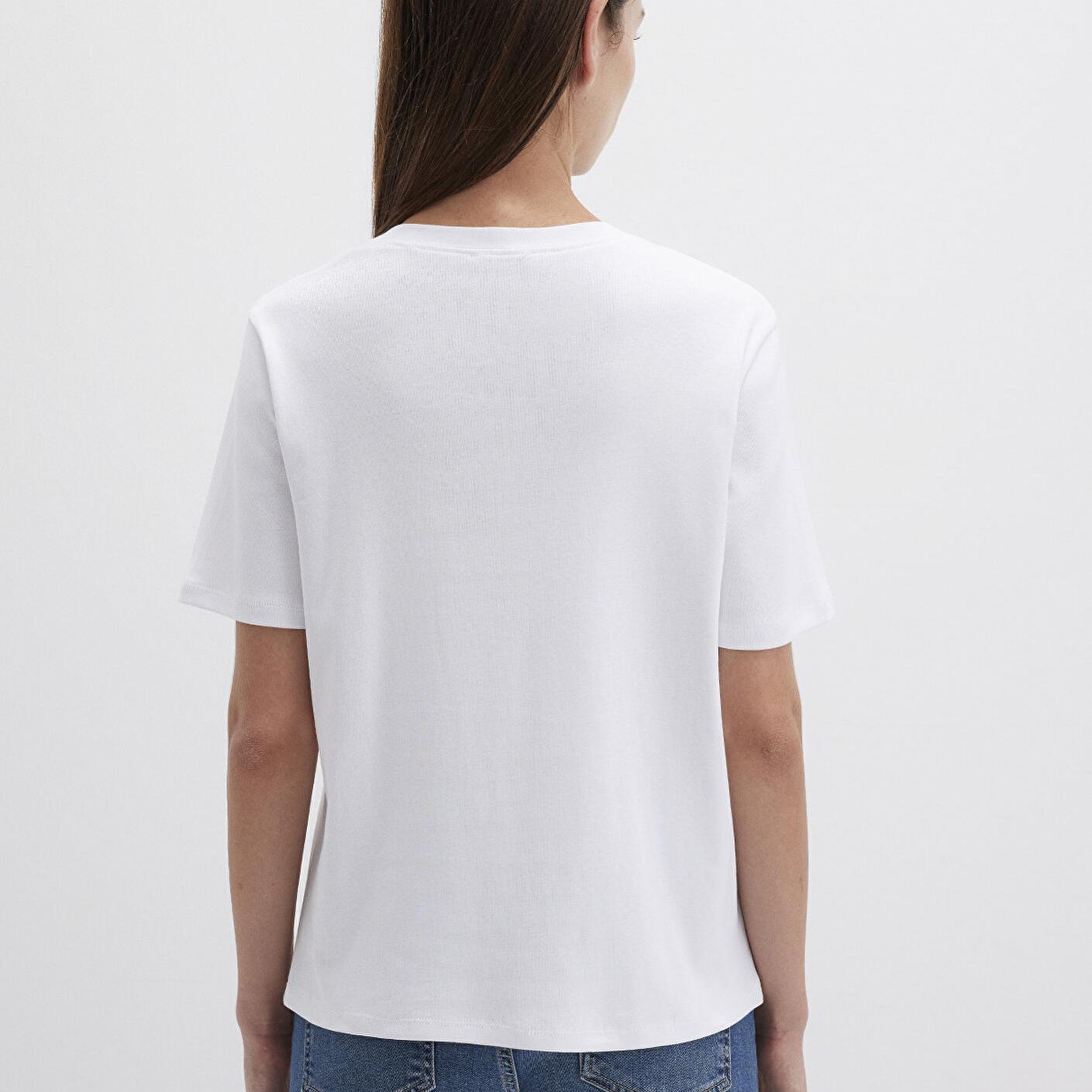 Mavi Beyaz Basic Tişört Semi Slim Fit / Yarı Dar Kesim 1612916-620