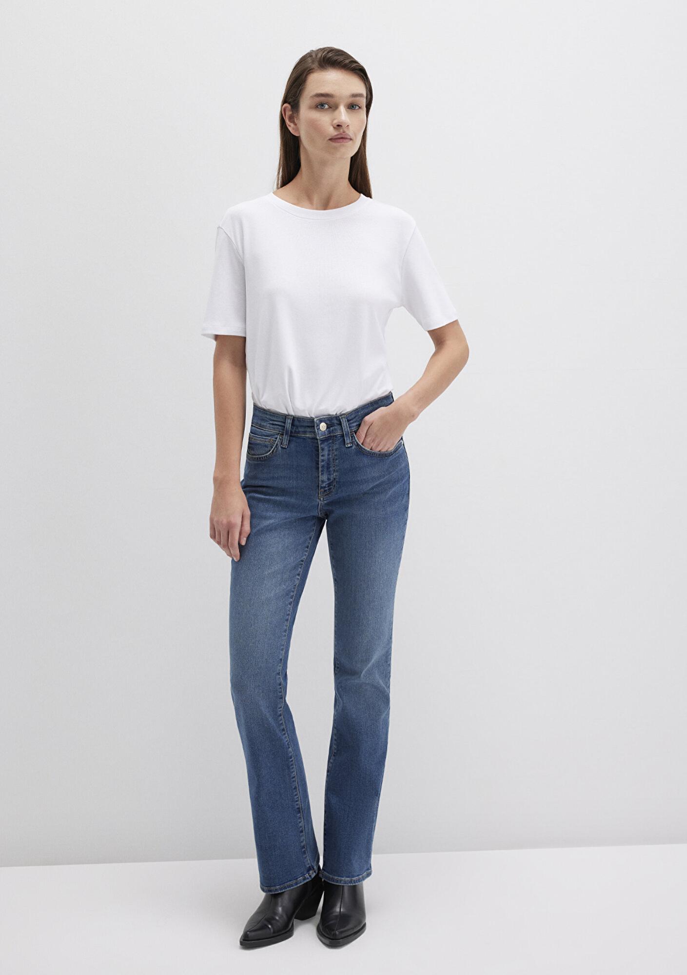 Mavi Beyaz Basic Tişört Semi Slim Fit / Yarı Dar Kesim 1612916-620