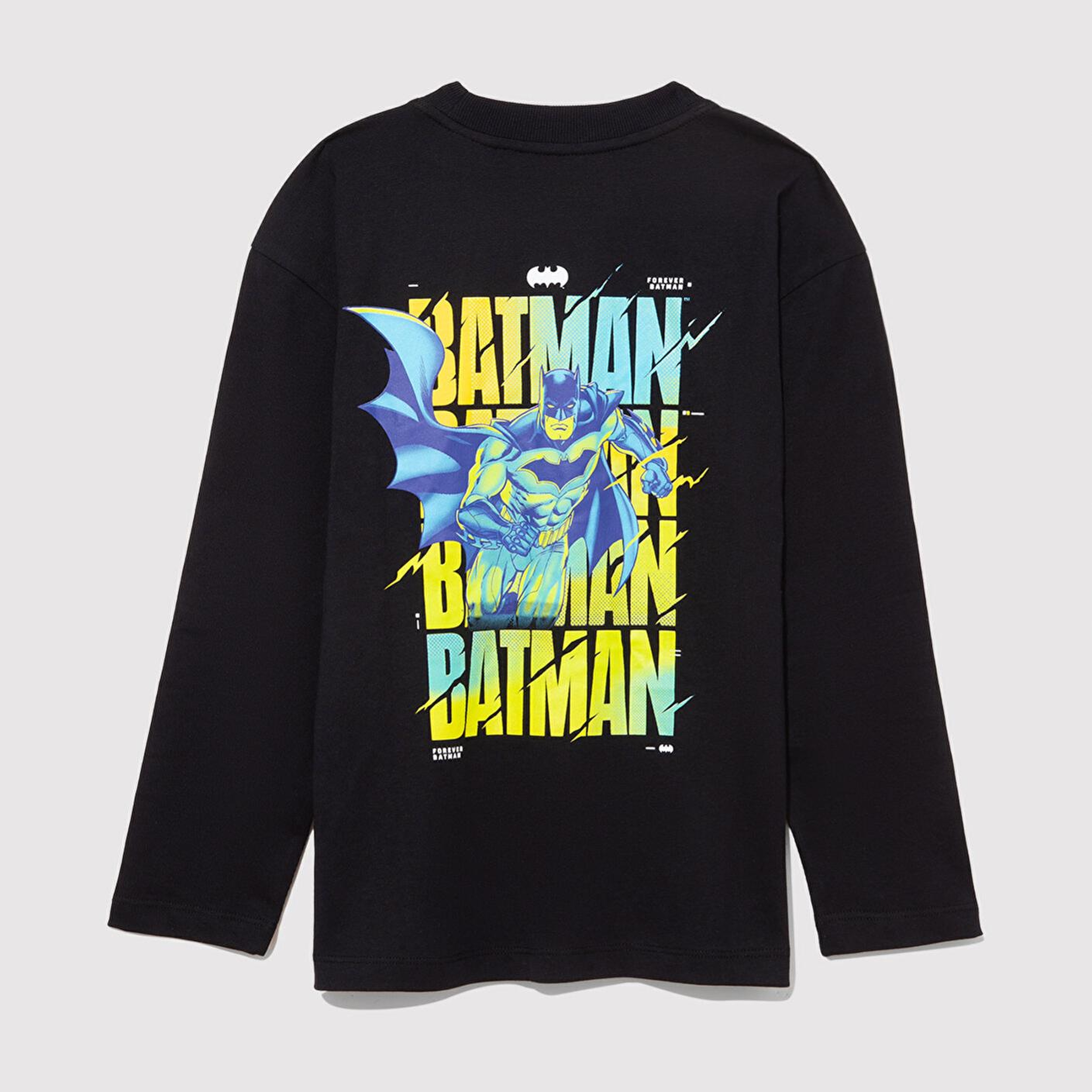 Mavi Batman Baskılı Siyah Tişört Loose Fit / Bol Rahat Kesim 6610294-900