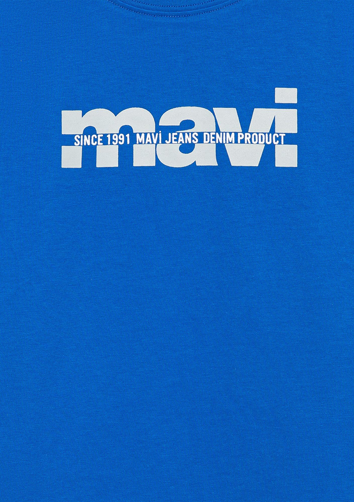 Mavi Mavi Logo Baskılı Mavi Tişört Regular Fit / Normal Kesim 6610286-82491