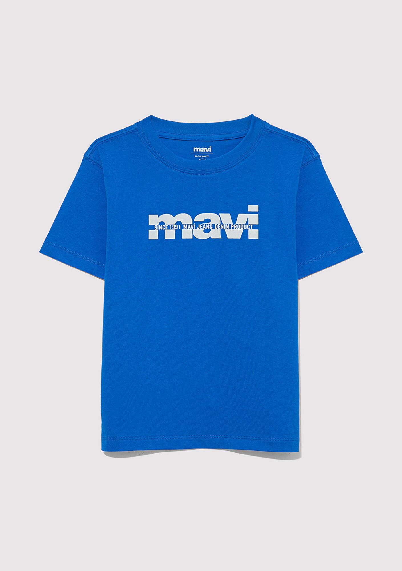 Mavi Mavi Logo Baskılı Mavi Tişört Regular Fit / Normal Kesim 6610286-82491