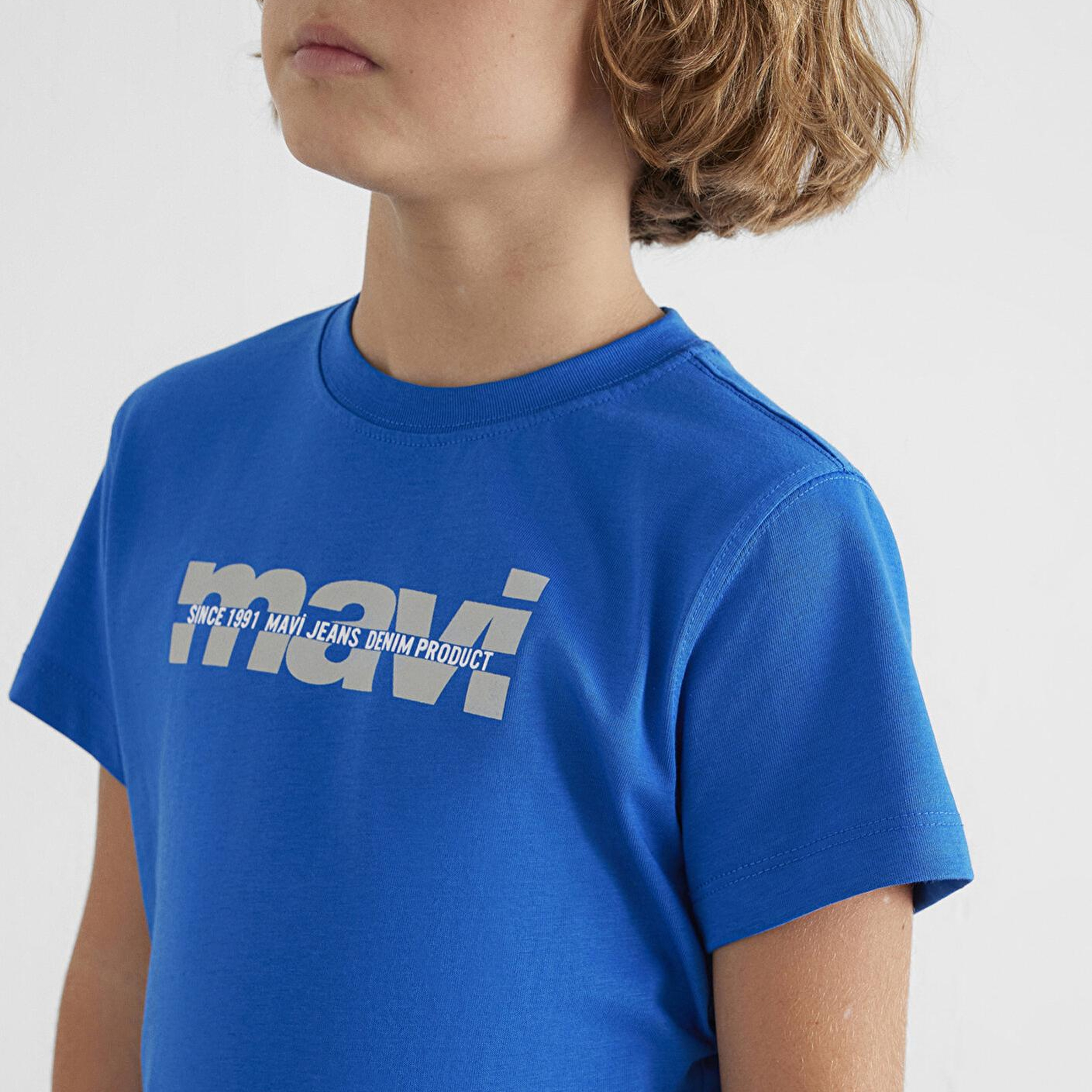 Mavi Mavi Logo Baskılı Mavi Tişört Regular Fit / Normal Kesim 6610286-82491