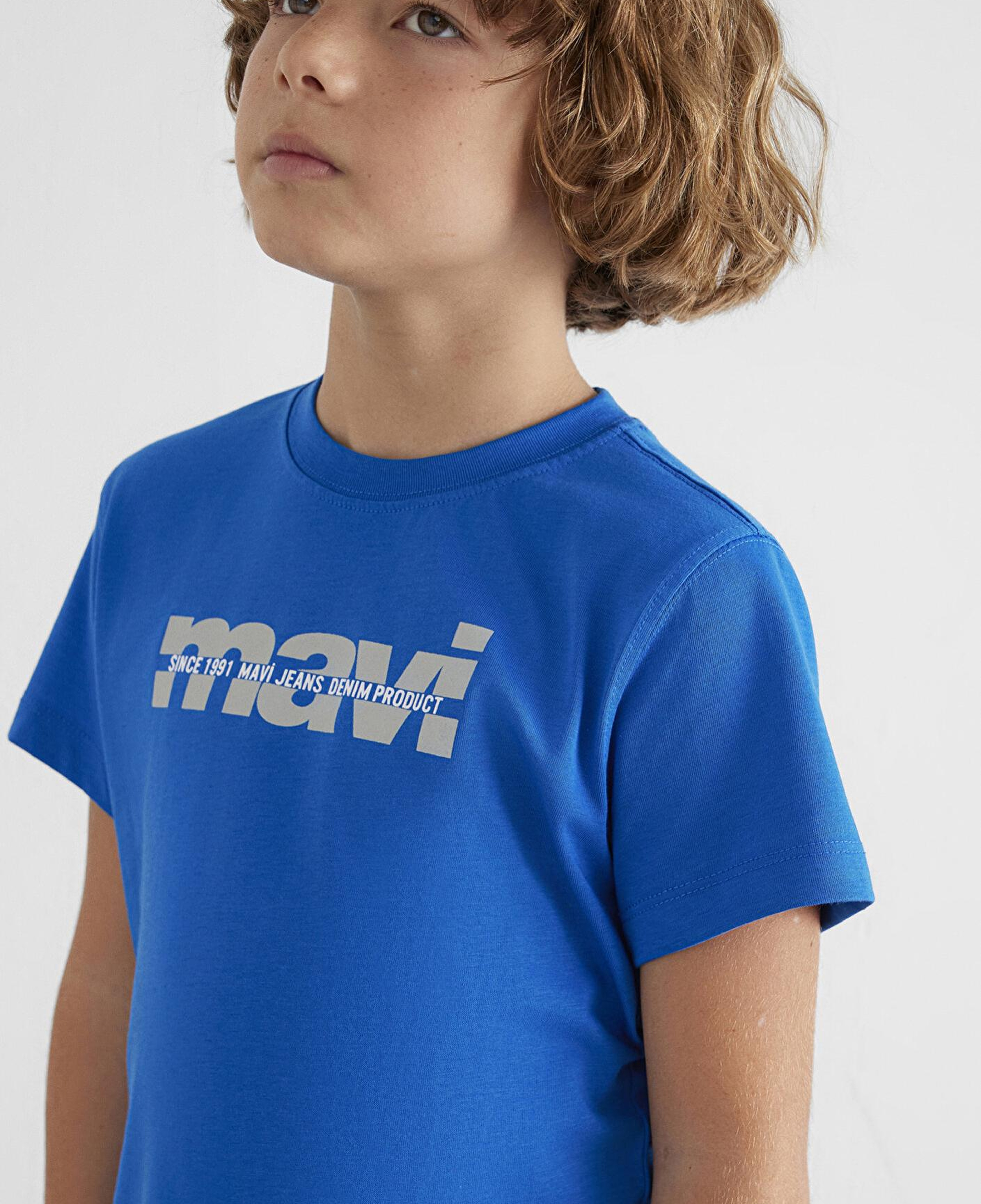 Mavi Mavi Logo Baskılı Mavi Tişört Regular Fit / Normal Kesim 6610286-82491