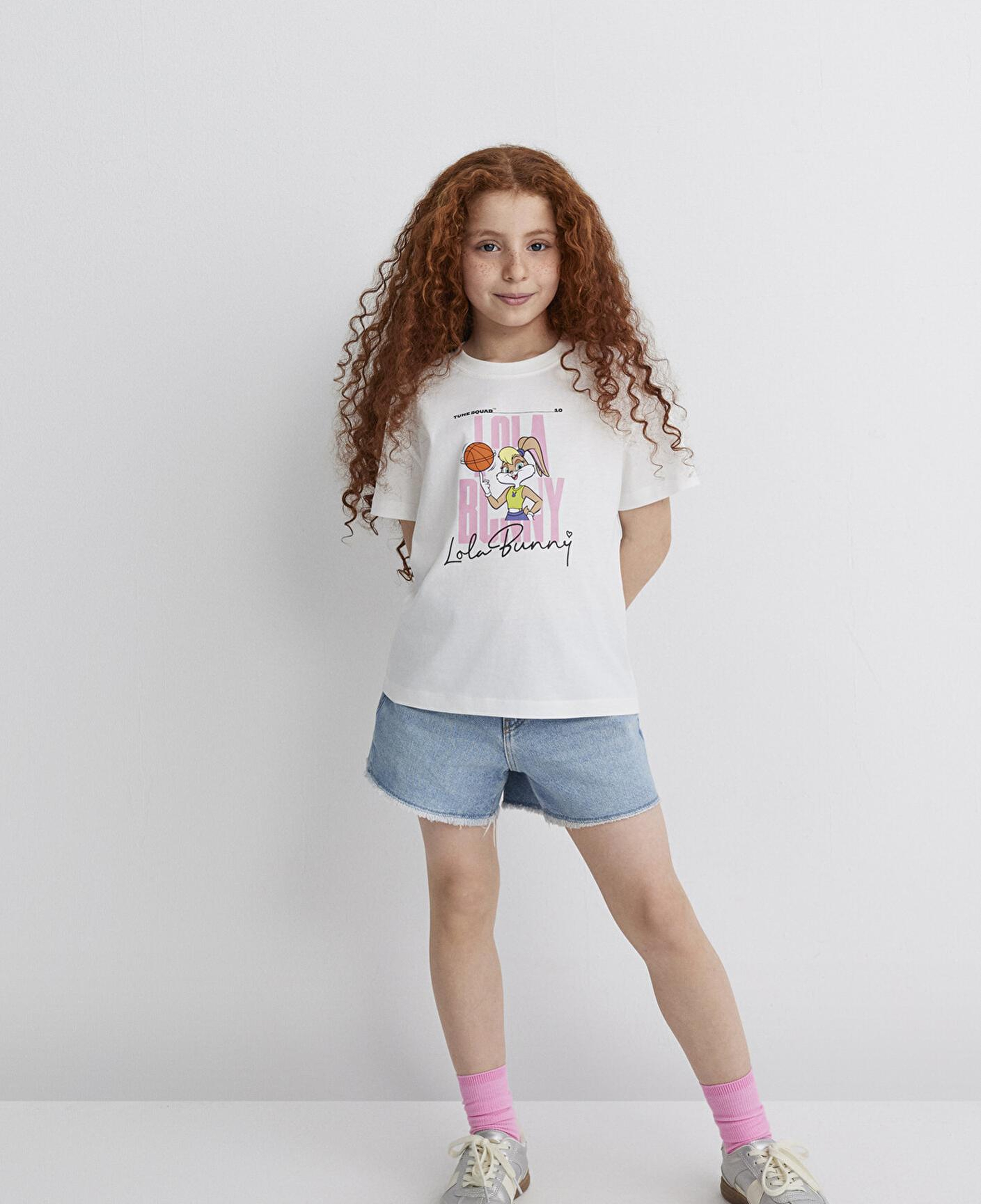 Mavi Lola Bunny Baskılı Ekru Tişört Loose Fit / Bol Rahat Kesim 7610289-70057