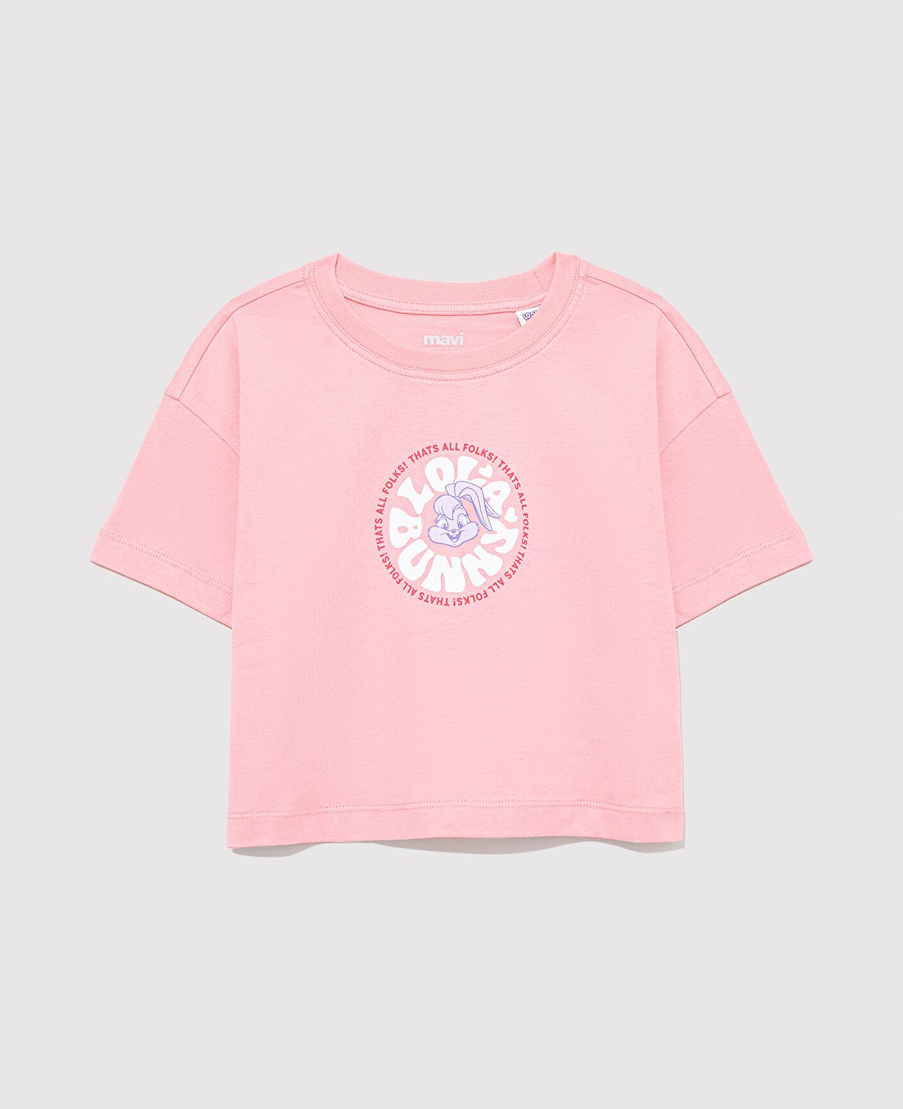 Mavi Lola Bunny Baskılı Pembe Tişört Loose Fit / Bol Rahat Kesim 7610290-71027