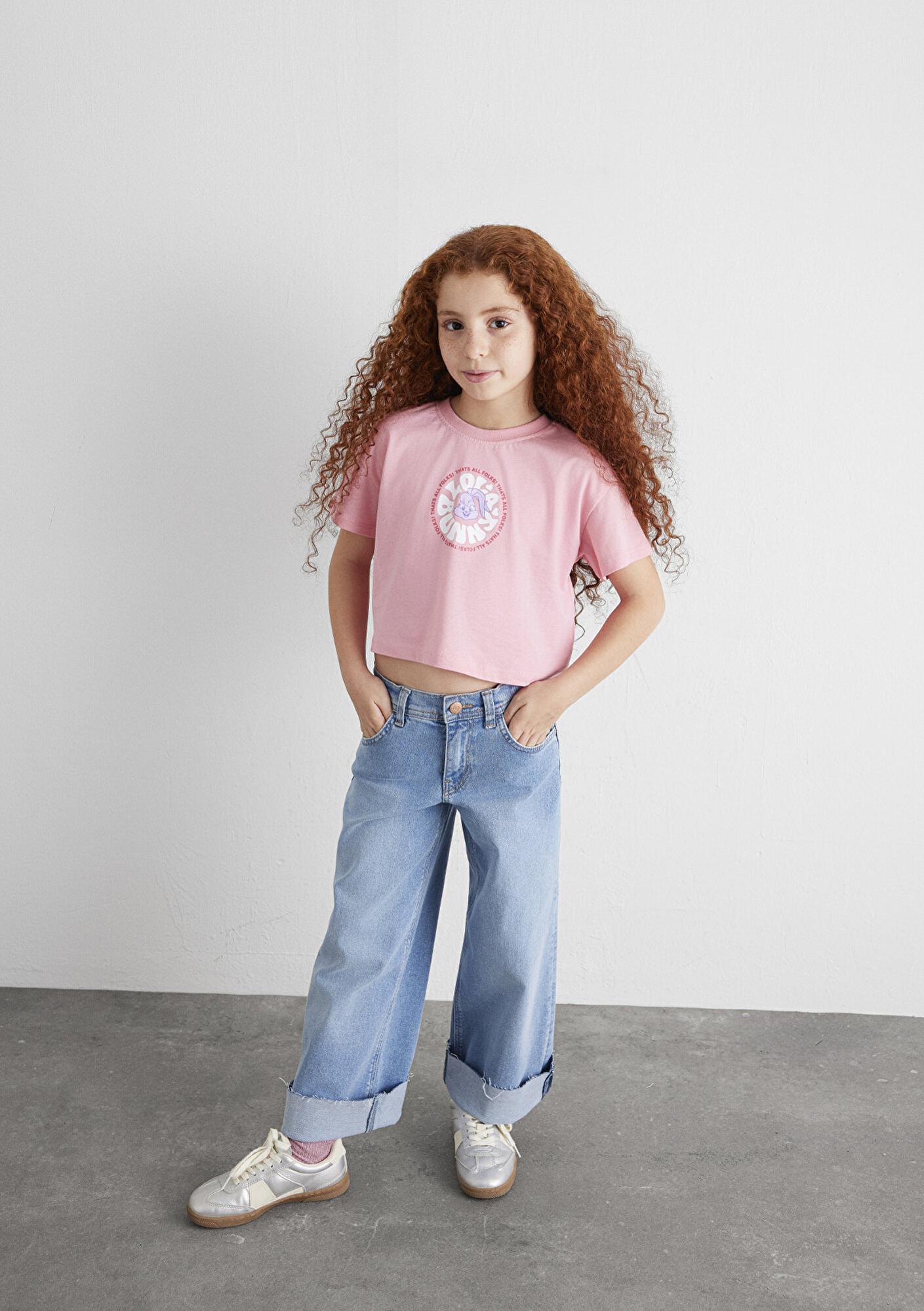 Mavi Lola Bunny Baskılı Pembe Tişört Loose Fit / Bol Rahat Kesim 7610290-71027