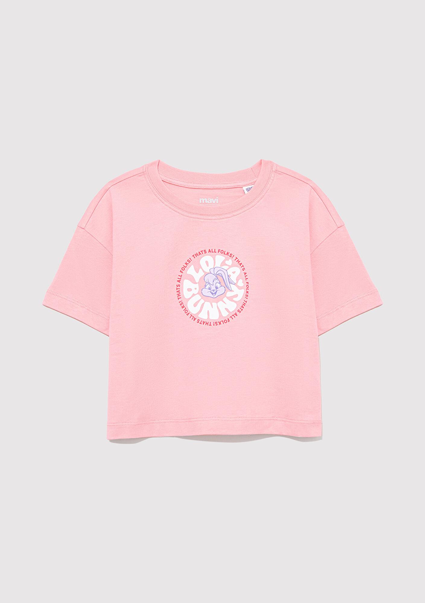 Mavi Lola Bunny Baskılı Pembe Tişört Loose Fit / Bol Rahat Kesim 7610290-71027