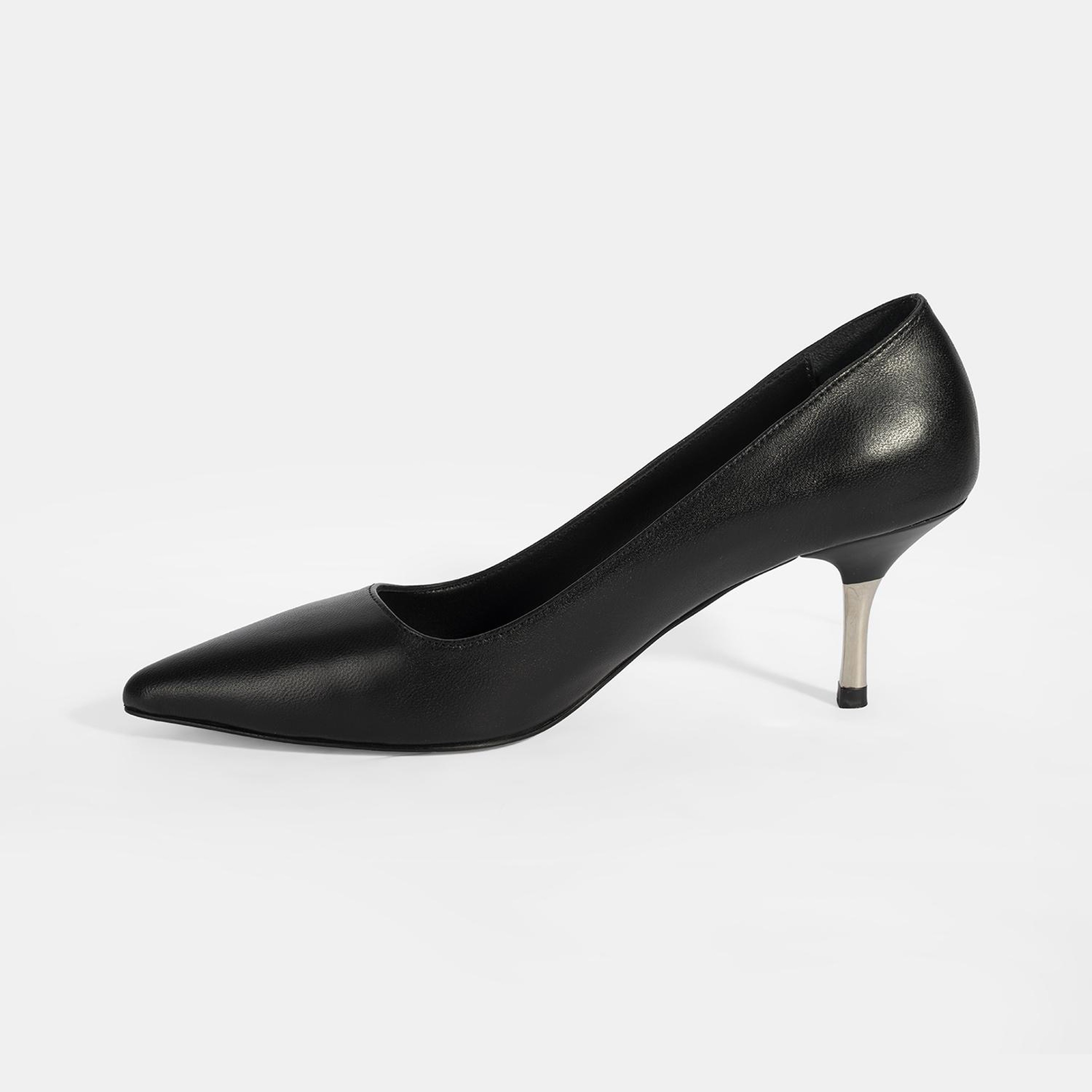Kadın Siyah Deri Stiletto