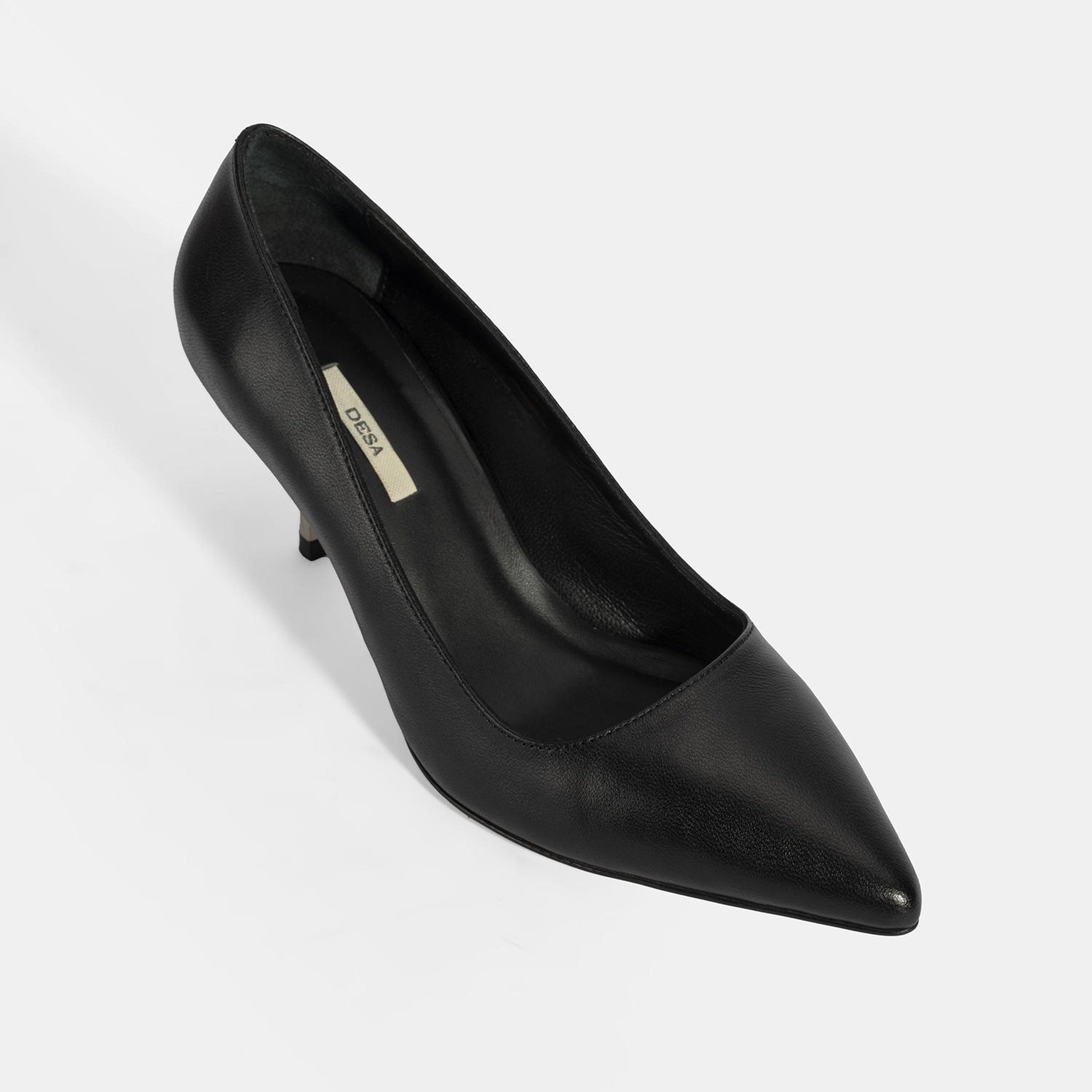 Kadın Siyah Deri Stiletto