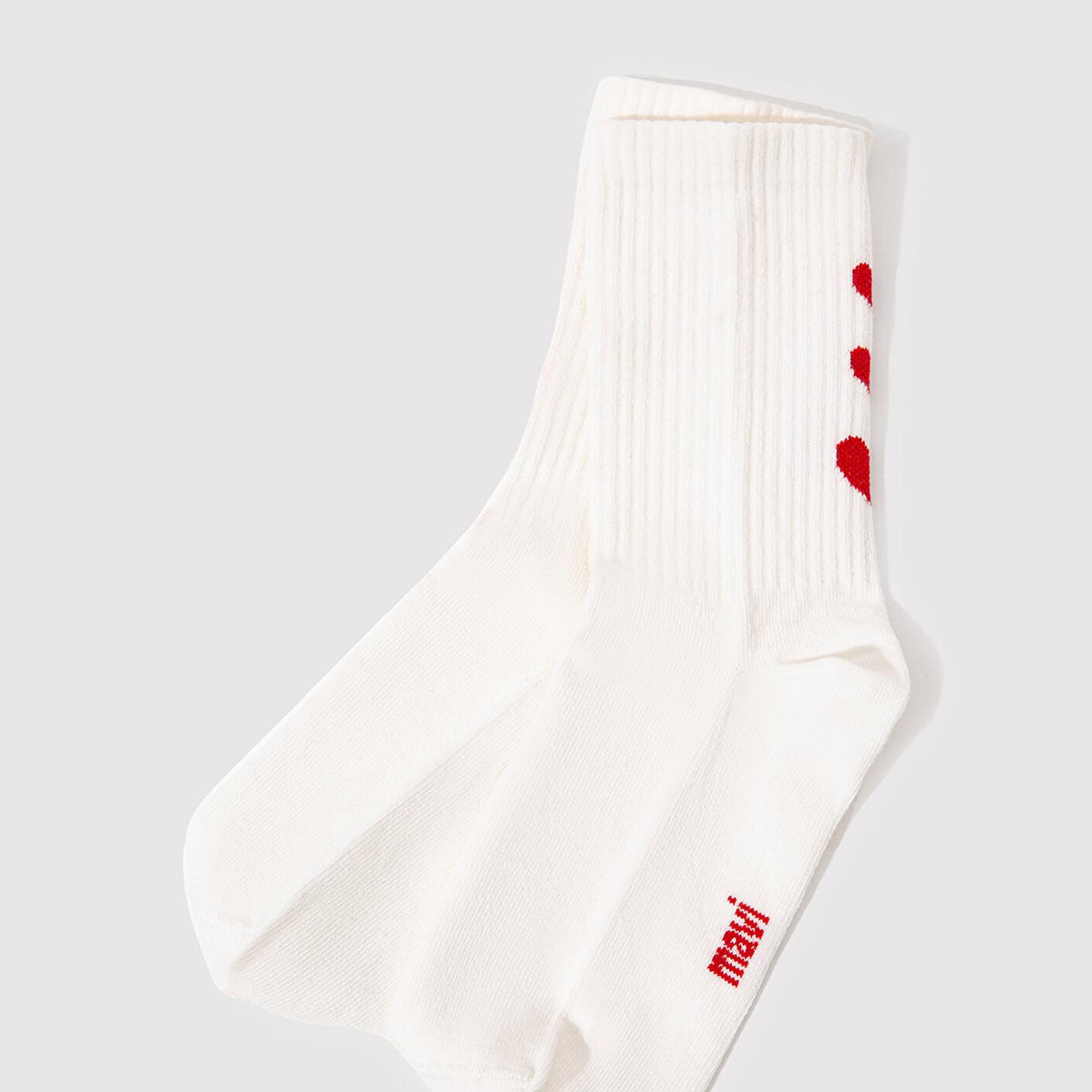 Mavi Kalp Detaylı Beyaz Soket Çorap 1913263-620