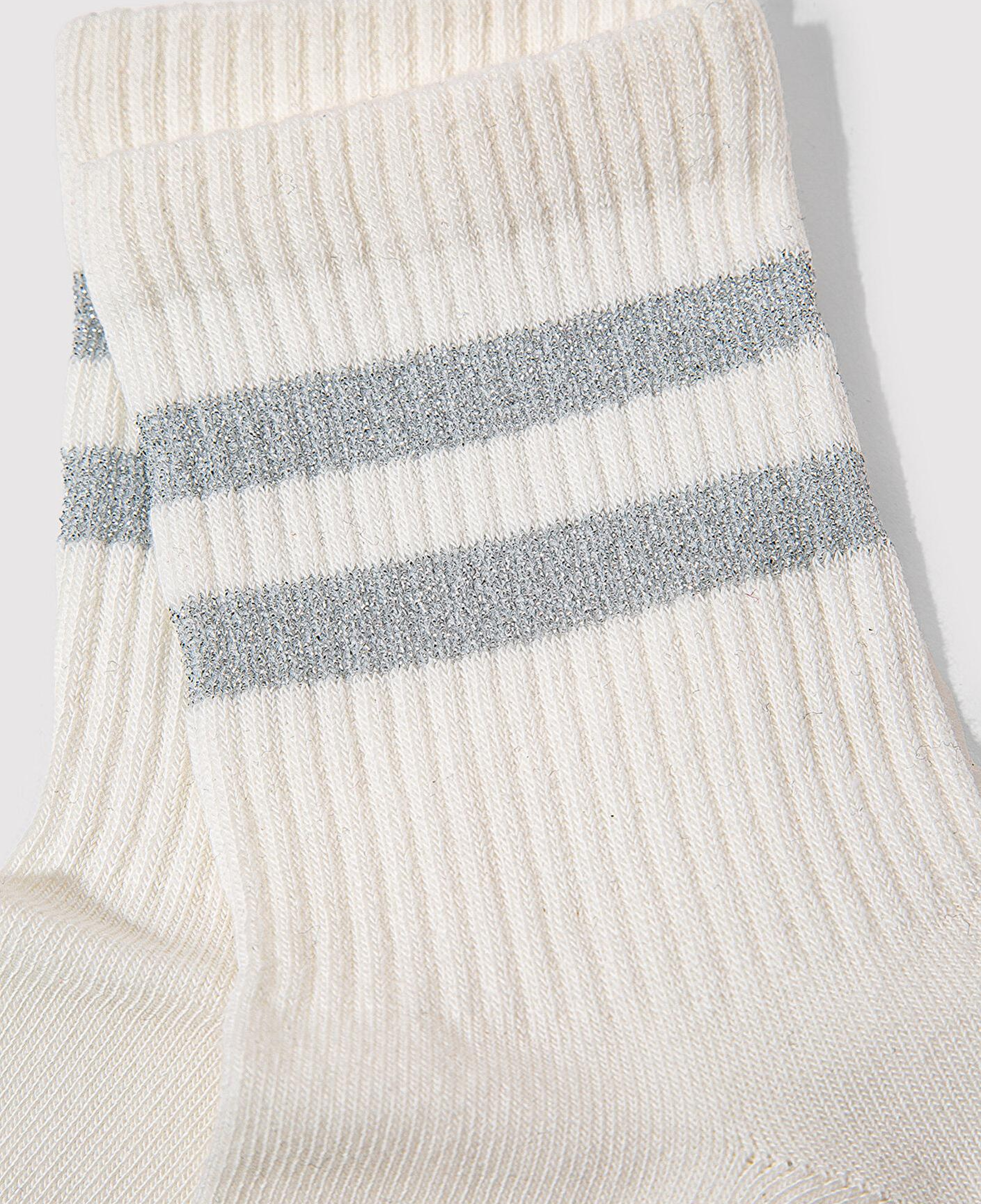 Mavi Çizgili Ekru Soket Çorap 1913241-70048