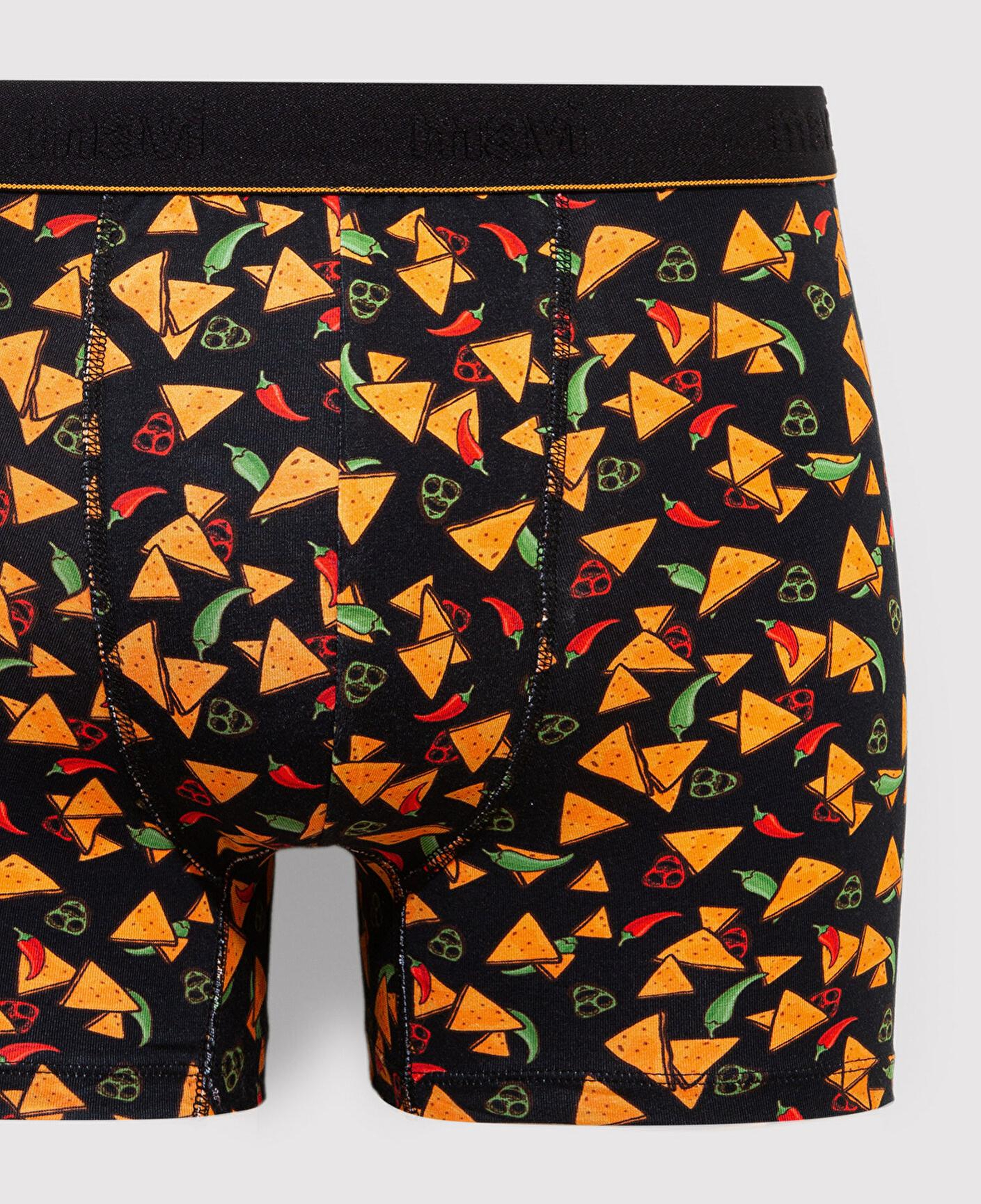 Mavi Baskılı Siyah Boxer 0911823-900