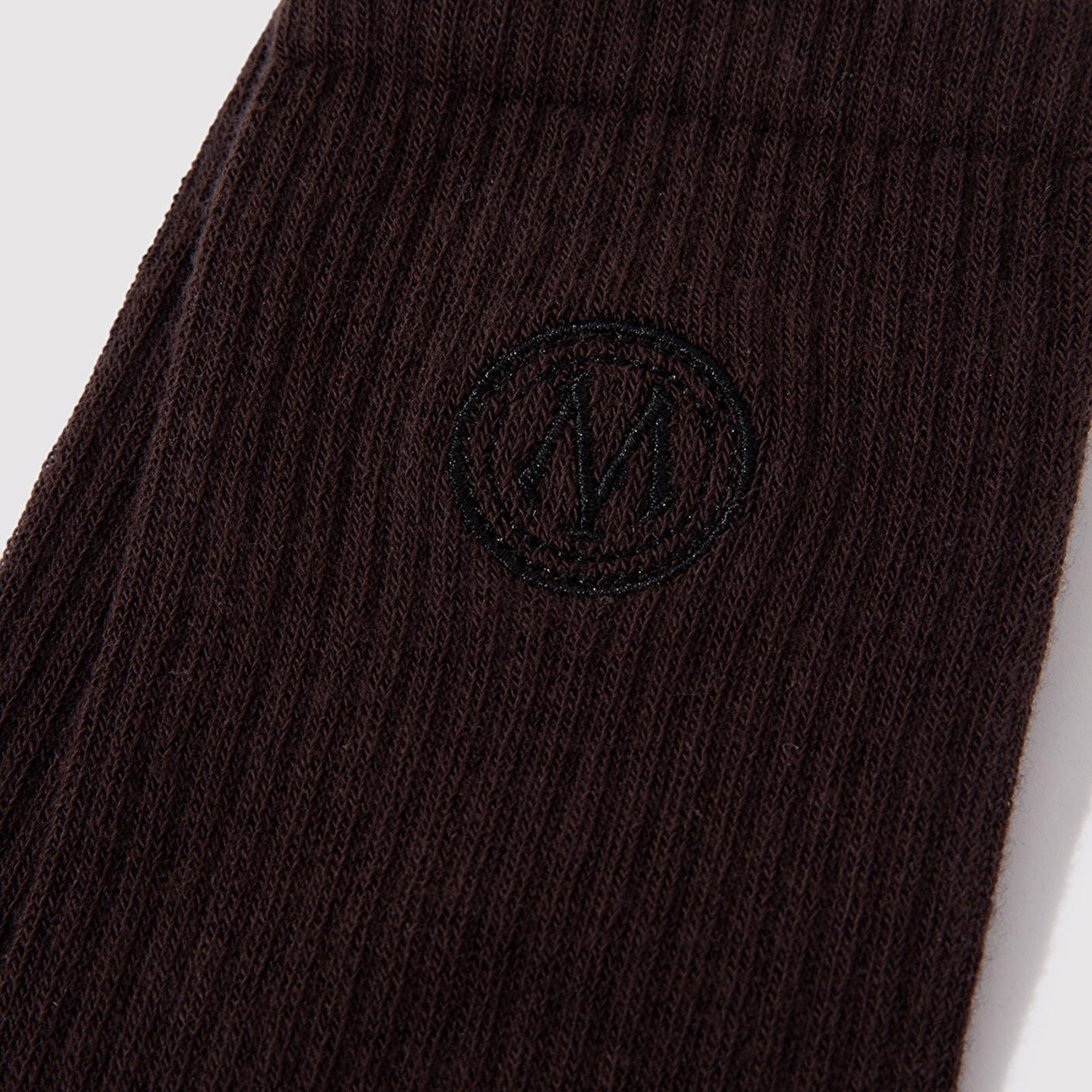 Mavi Mühür Logo Baskılı Kahverengi Soket Çorap 0911756-70246