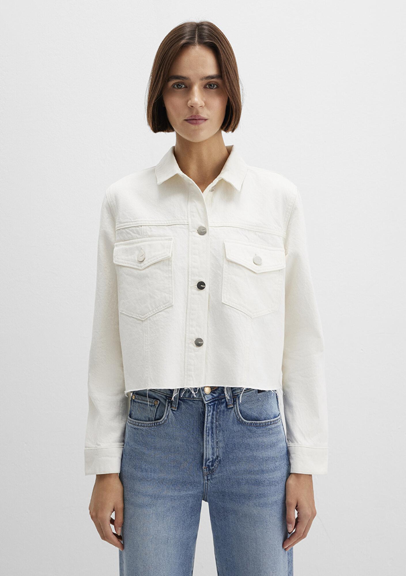 Mavi Thalia Mavi Premium Beyaz Jean Ceket 1110289-89161