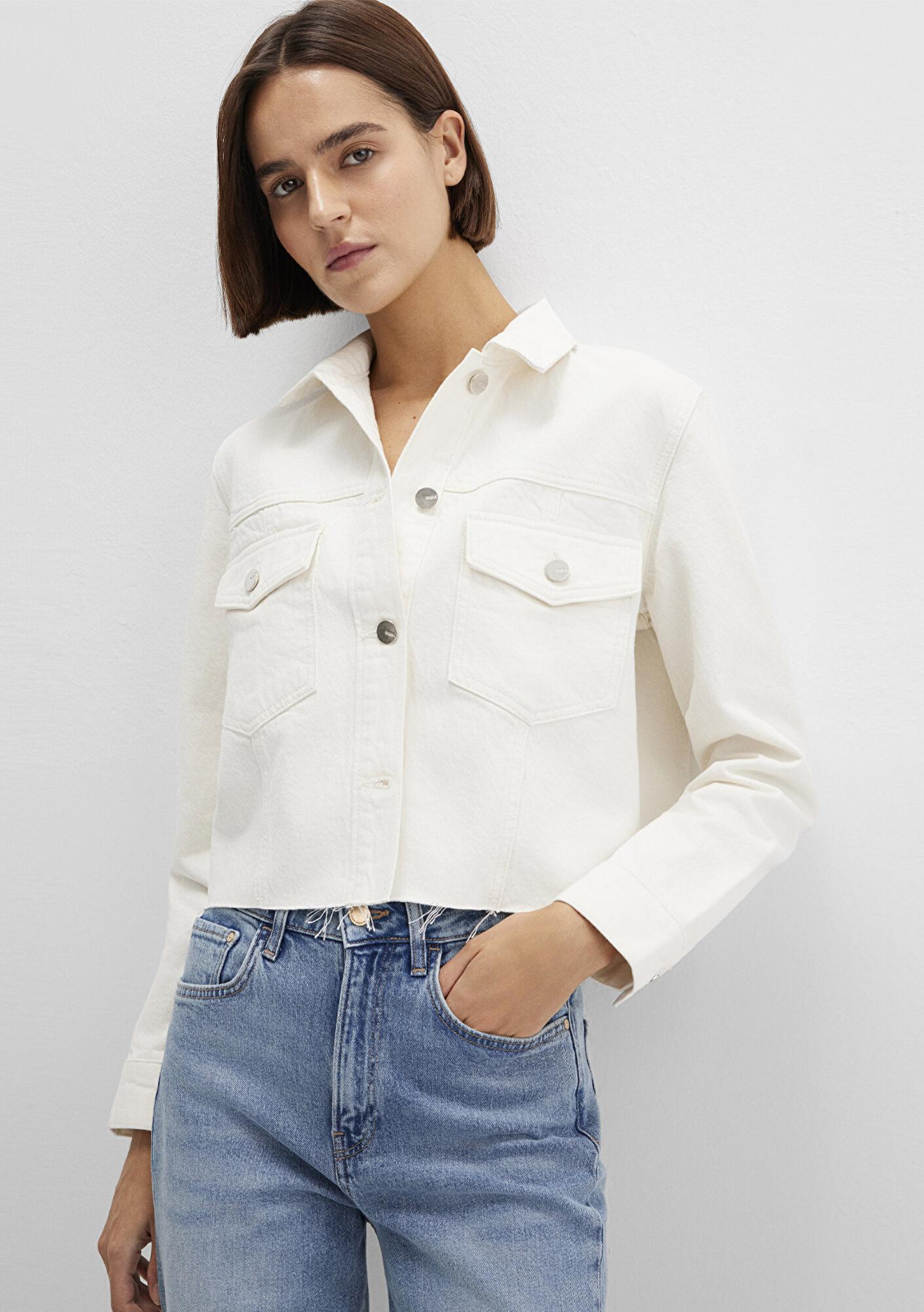 Mavi Thalia Mavi Premium Beyaz Jean Ceket 1110289-89161