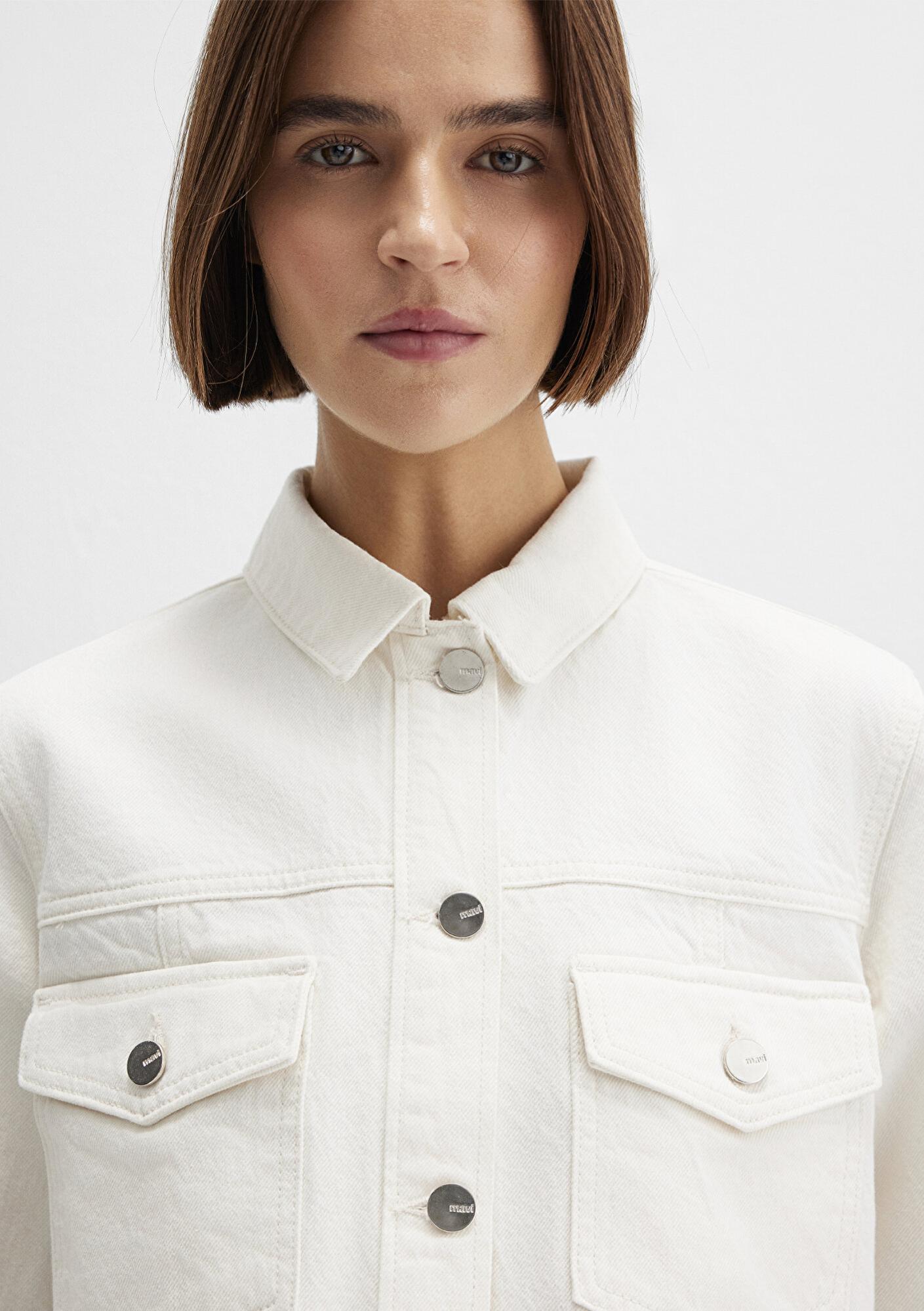 Mavi Thalia Mavi Premium Beyaz Jean Ceket 1110289-89161