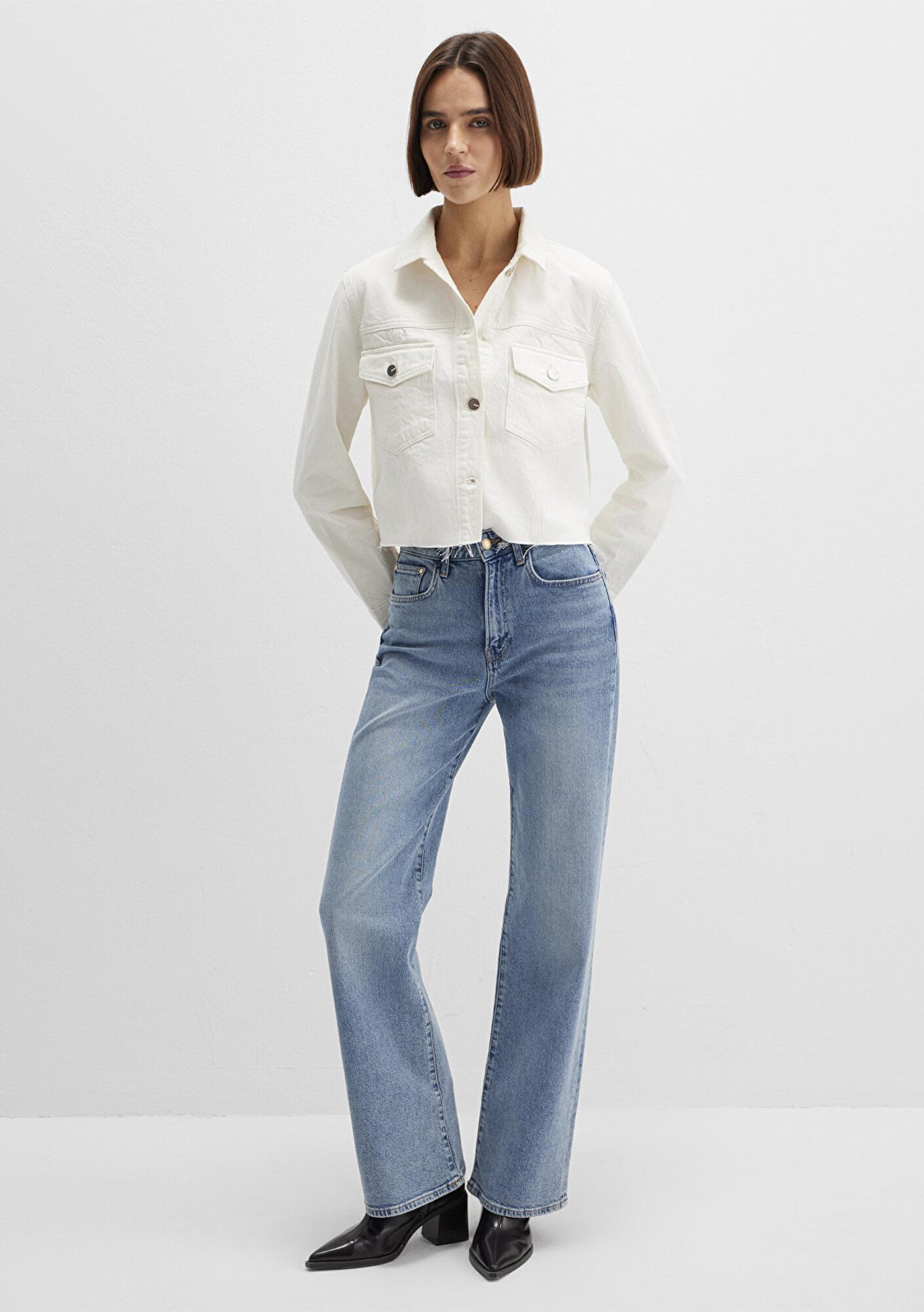 Mavi Thalia Mavi Premium Beyaz Jean Ceket 1110289-89161