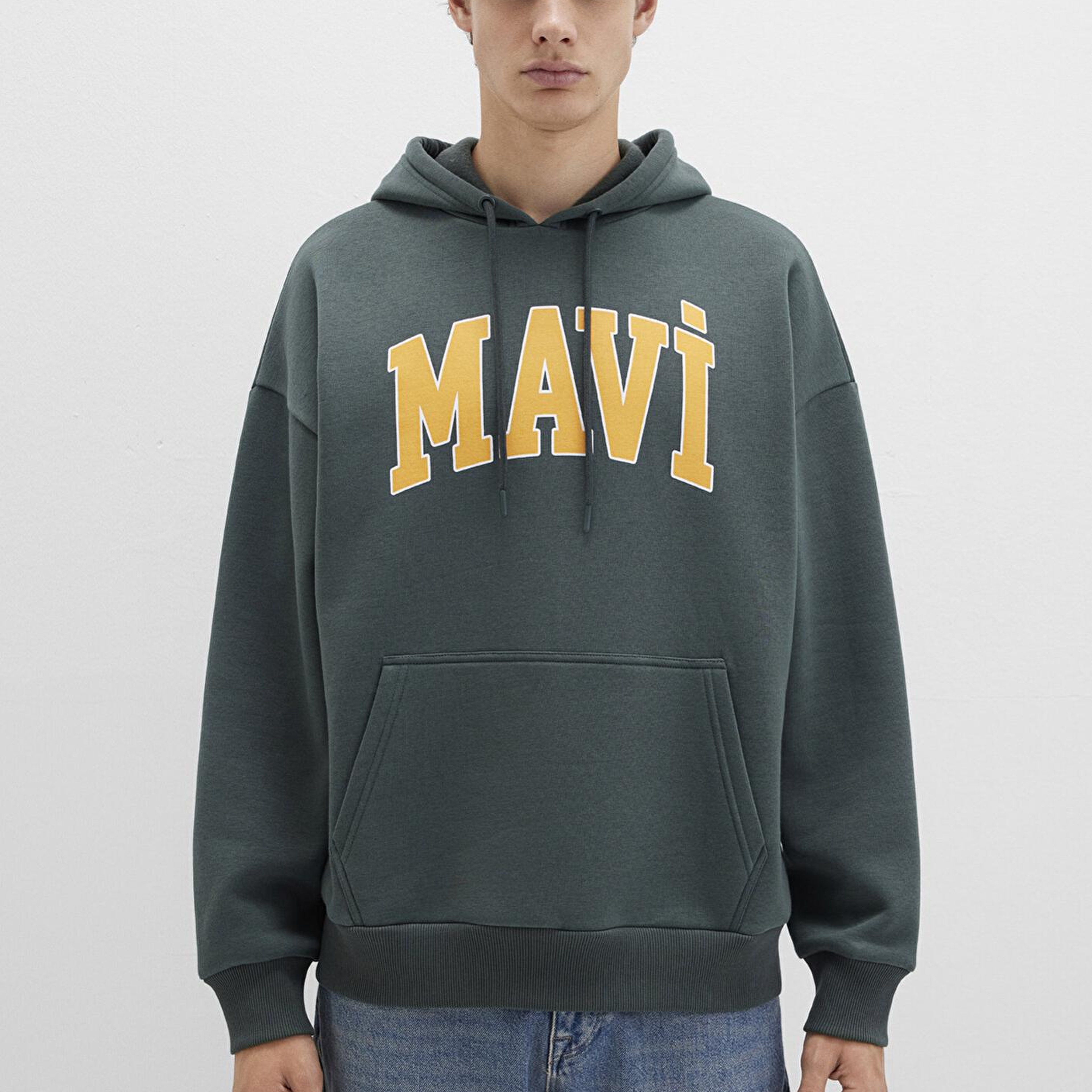 Mavi Mavi Logo Baskılı Kapüşonlu Yeşil Sweatshirt 067149-71598