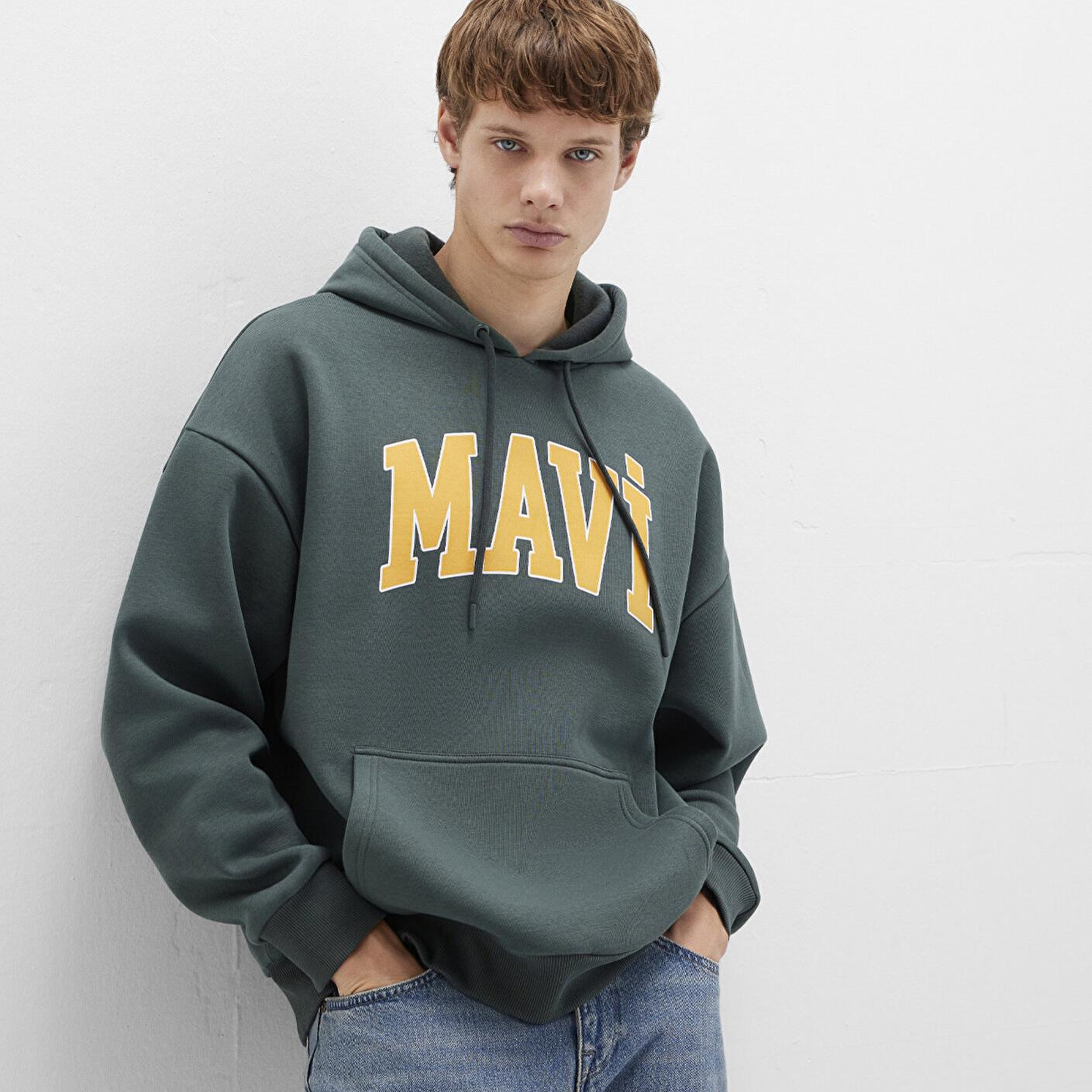 Mavi Mavi Logo Baskılı Kapüşonlu Yeşil Sweatshirt 067149-71598