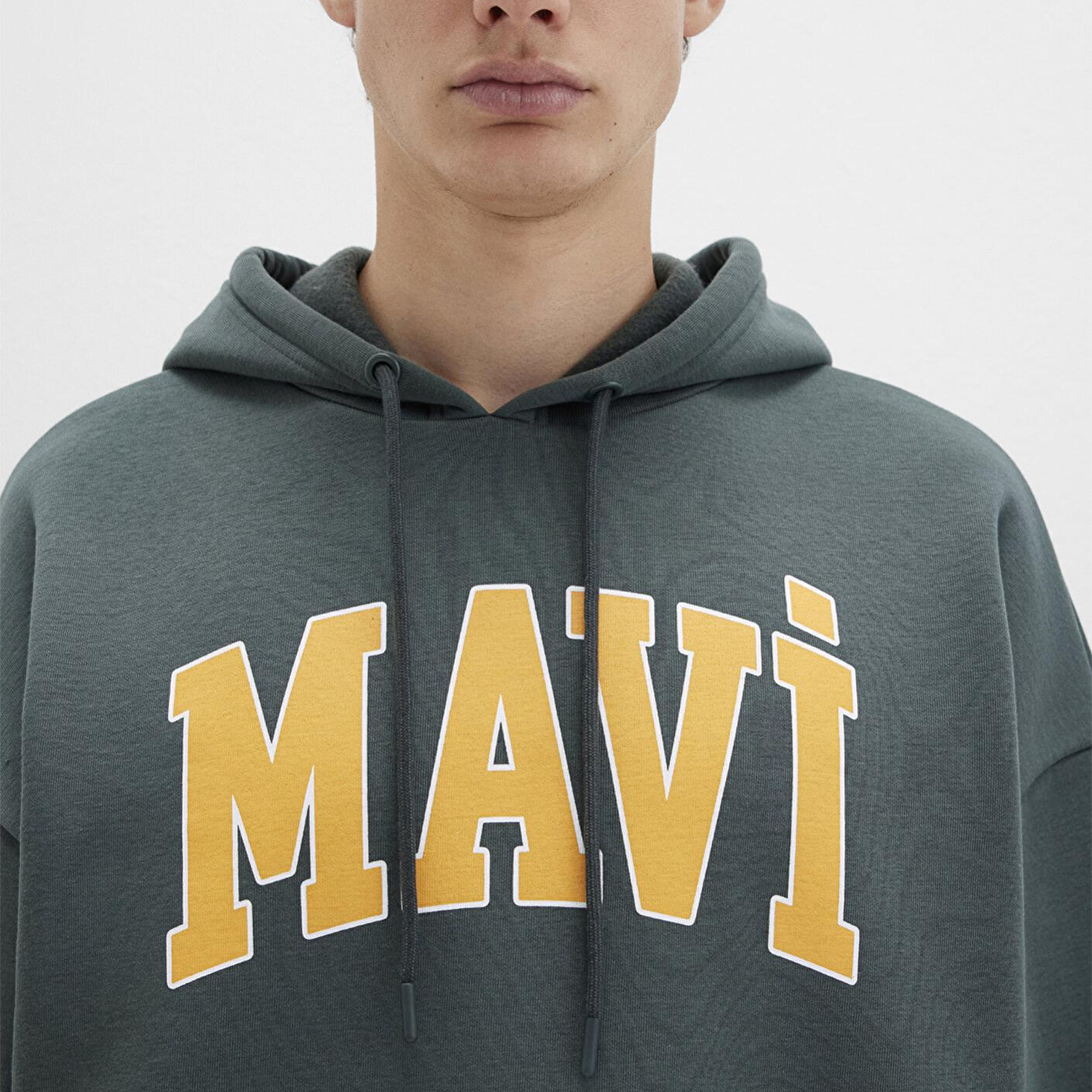 Mavi Mavi Logo Baskılı Kapüşonlu Yeşil Sweatshirt 067149-71598
