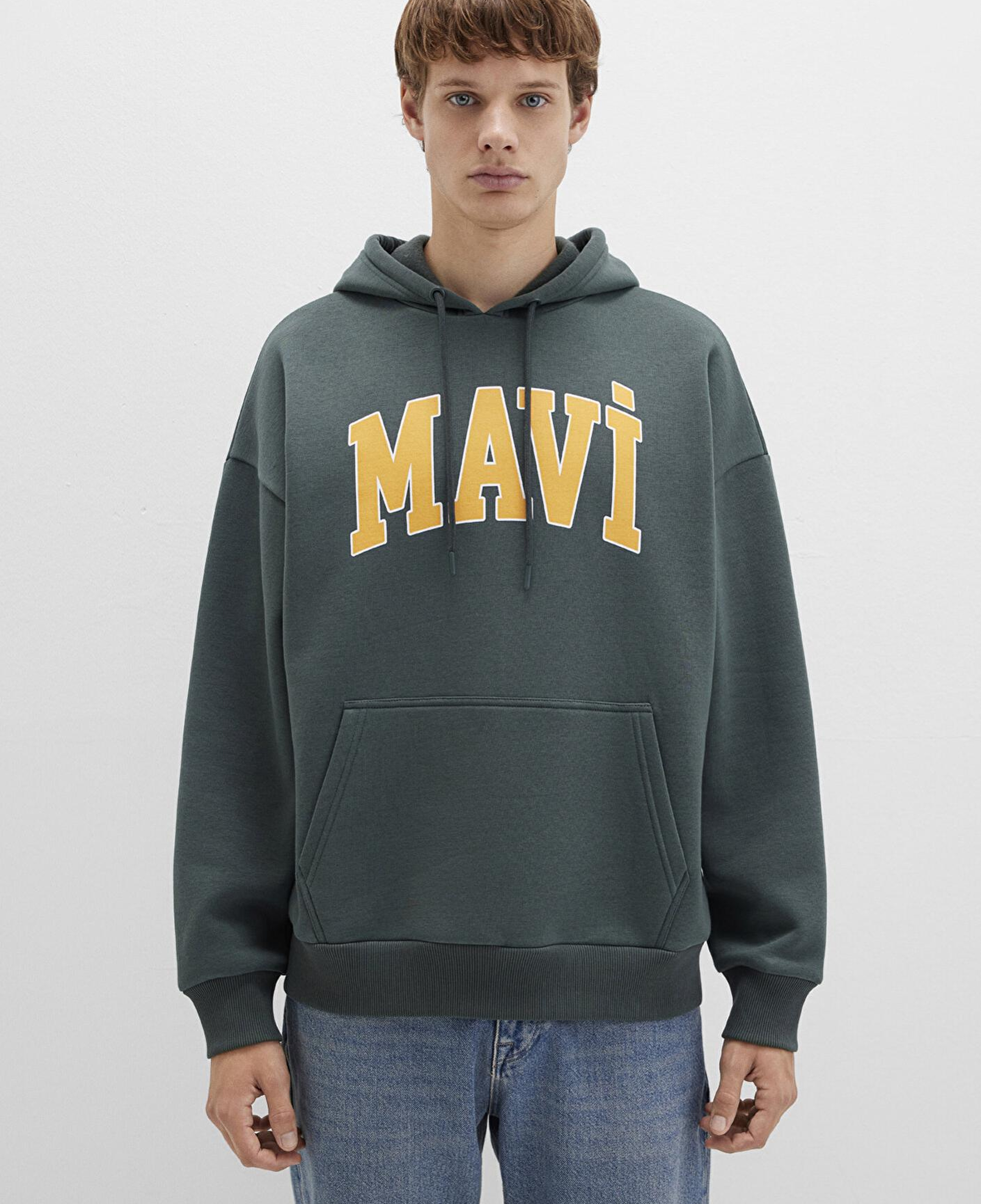 Mavi Mavi Logo Baskılı Kapüşonlu Yeşil Sweatshirt 067149-71598
