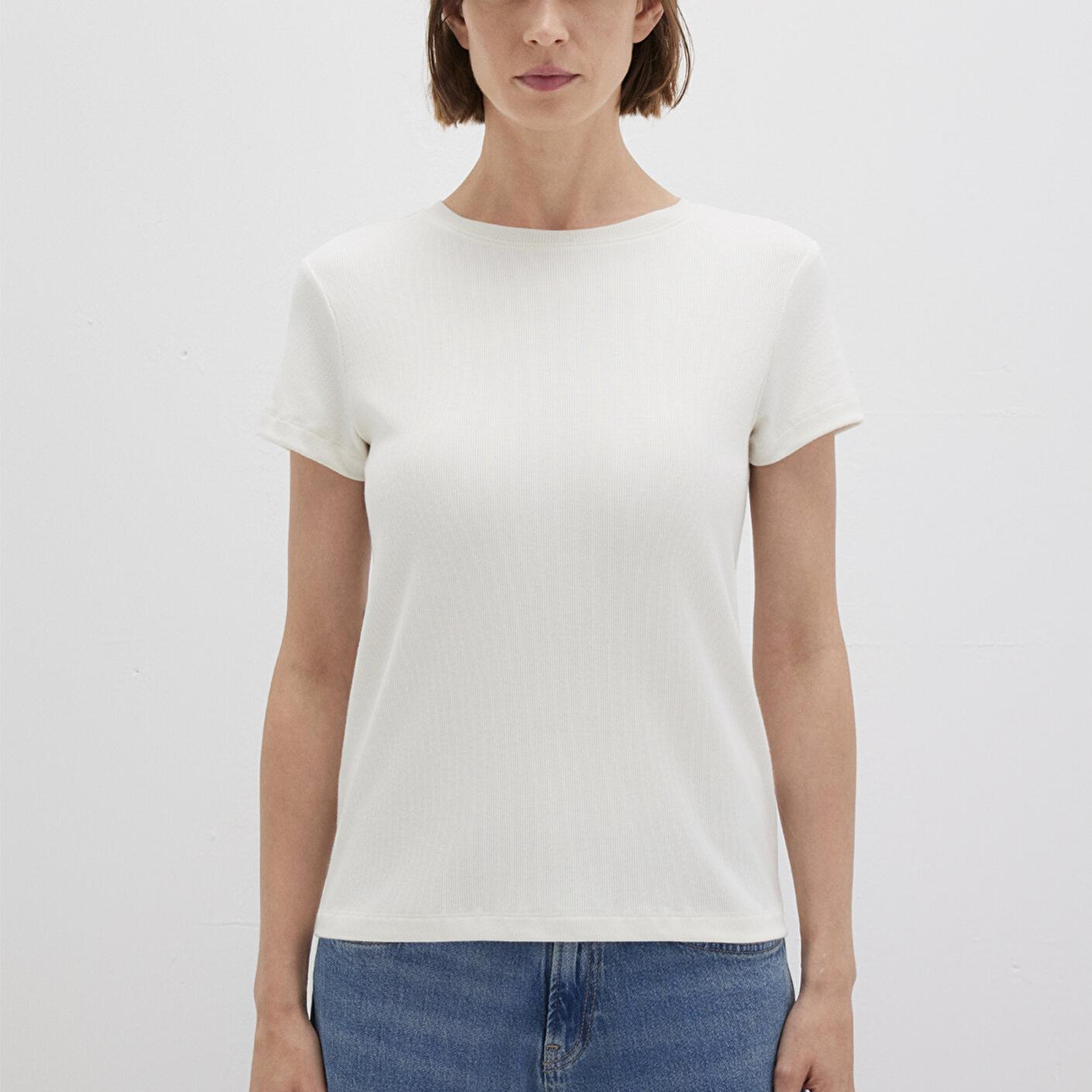 Mavi Beyaz Basic Tişört Slim Fit / Dar Kesim 1612904-80194