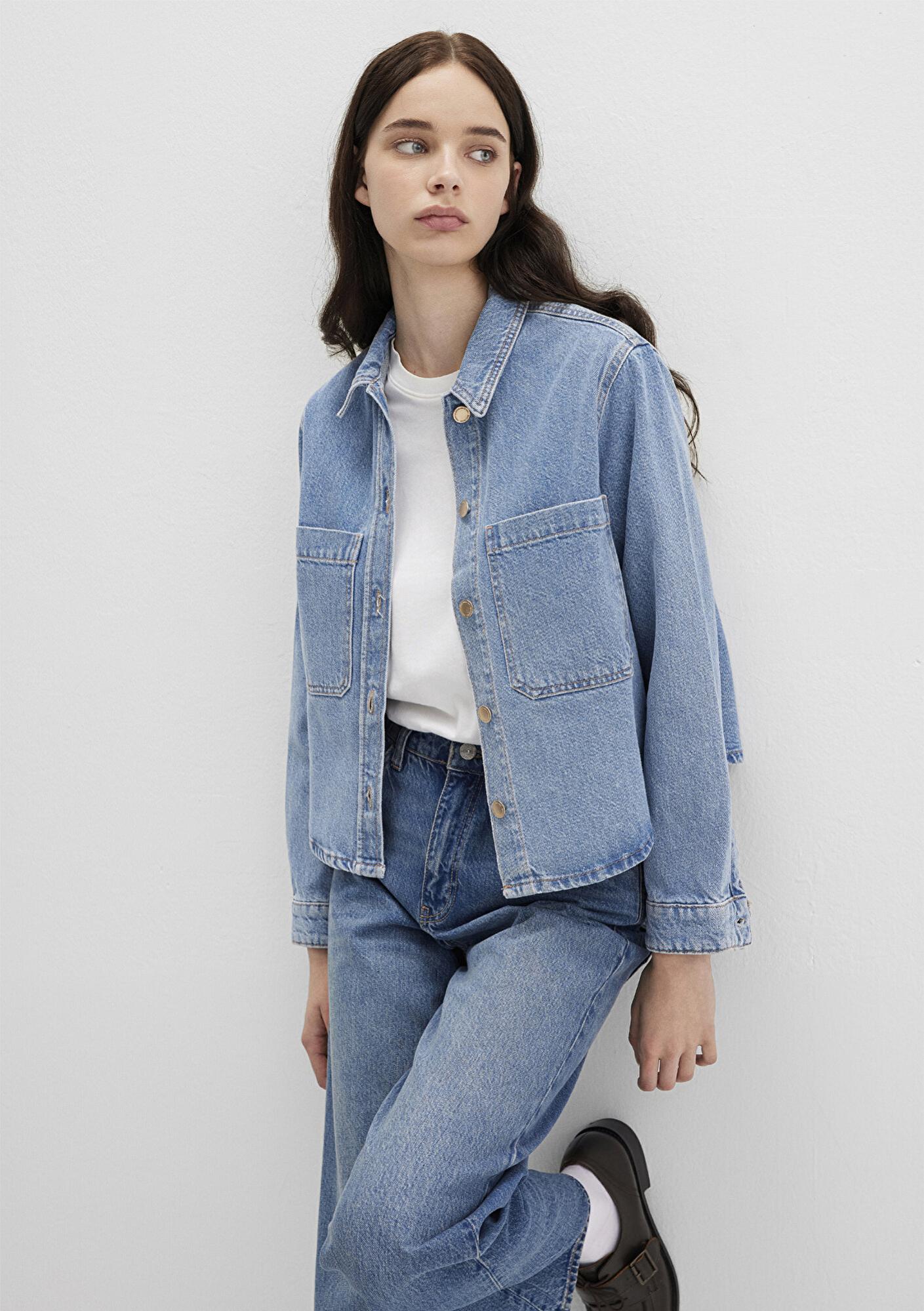 Mavi Paola Mavi Premium Indigo Mavisi Jean Gömlek Crop / Kısa Kesim 1210779-89212