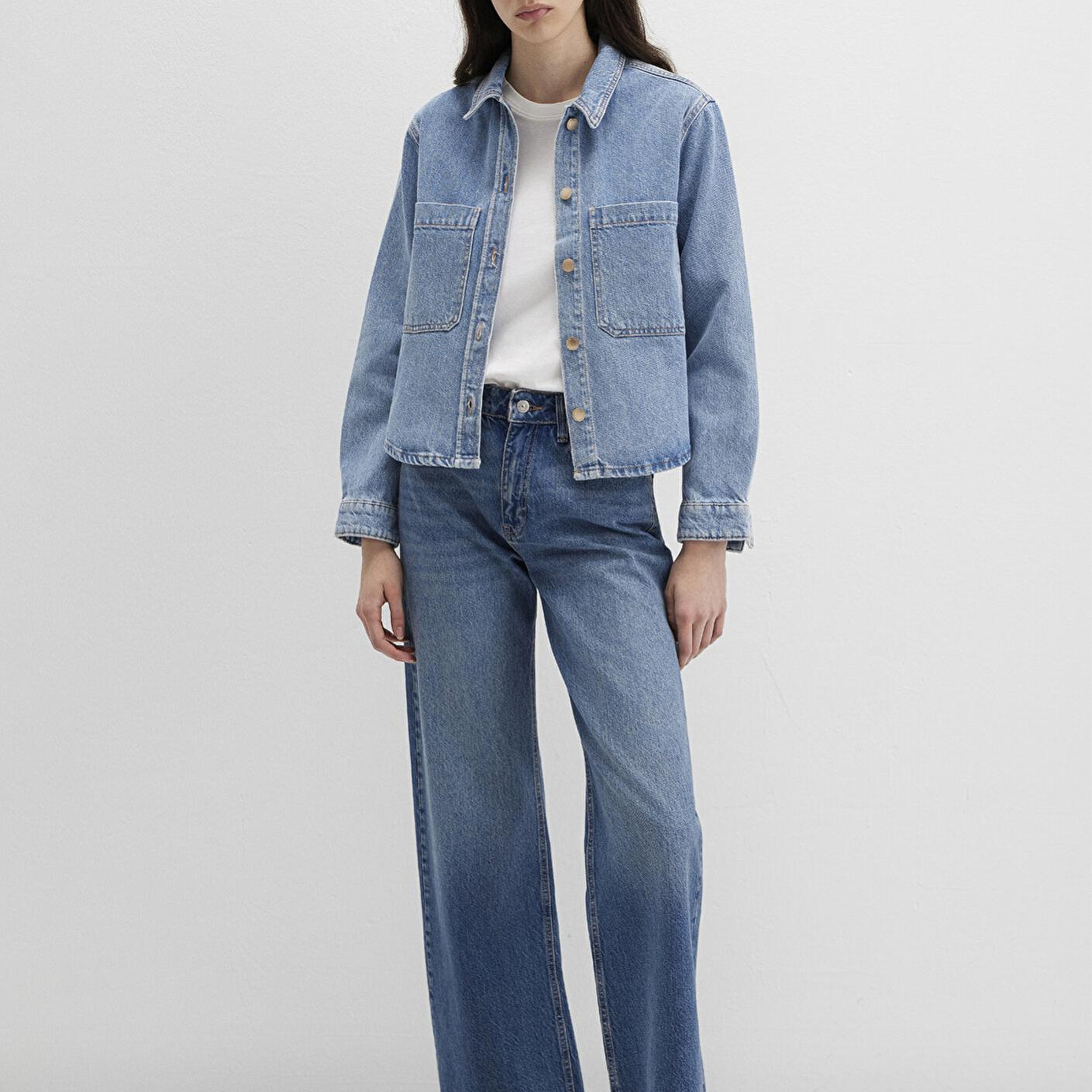 Mavi Paola Mavi Premium Indigo Mavisi Jean Gömlek Crop / Kısa Kesim 1210779-89212