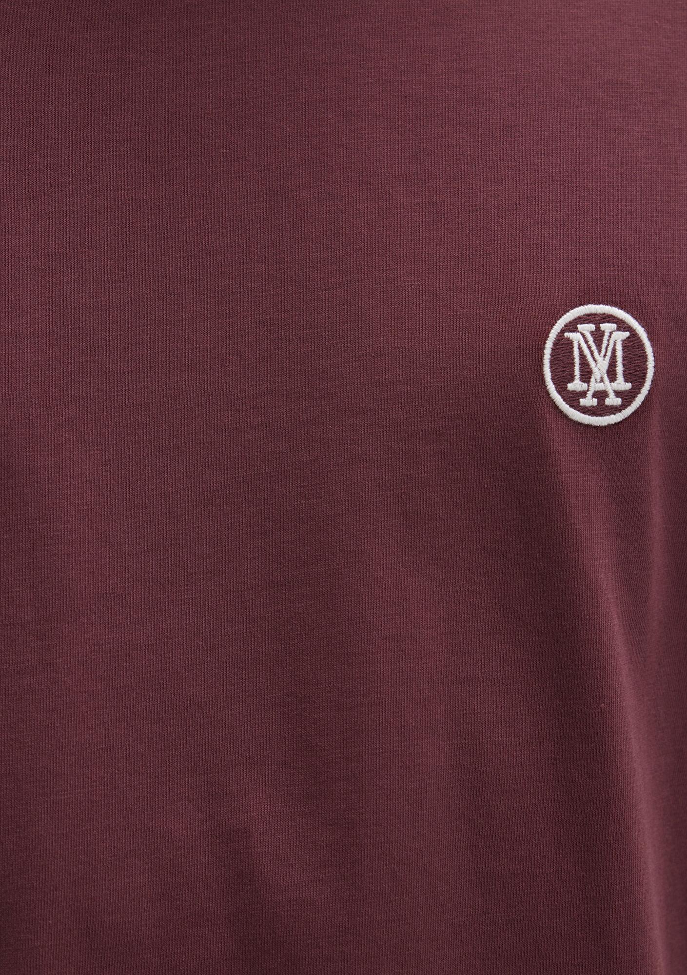 Mavi Mavi Logo İşlemeli Bordo Basic Tişört Loose Fit / Bol Rahat Kesim 067074-70396