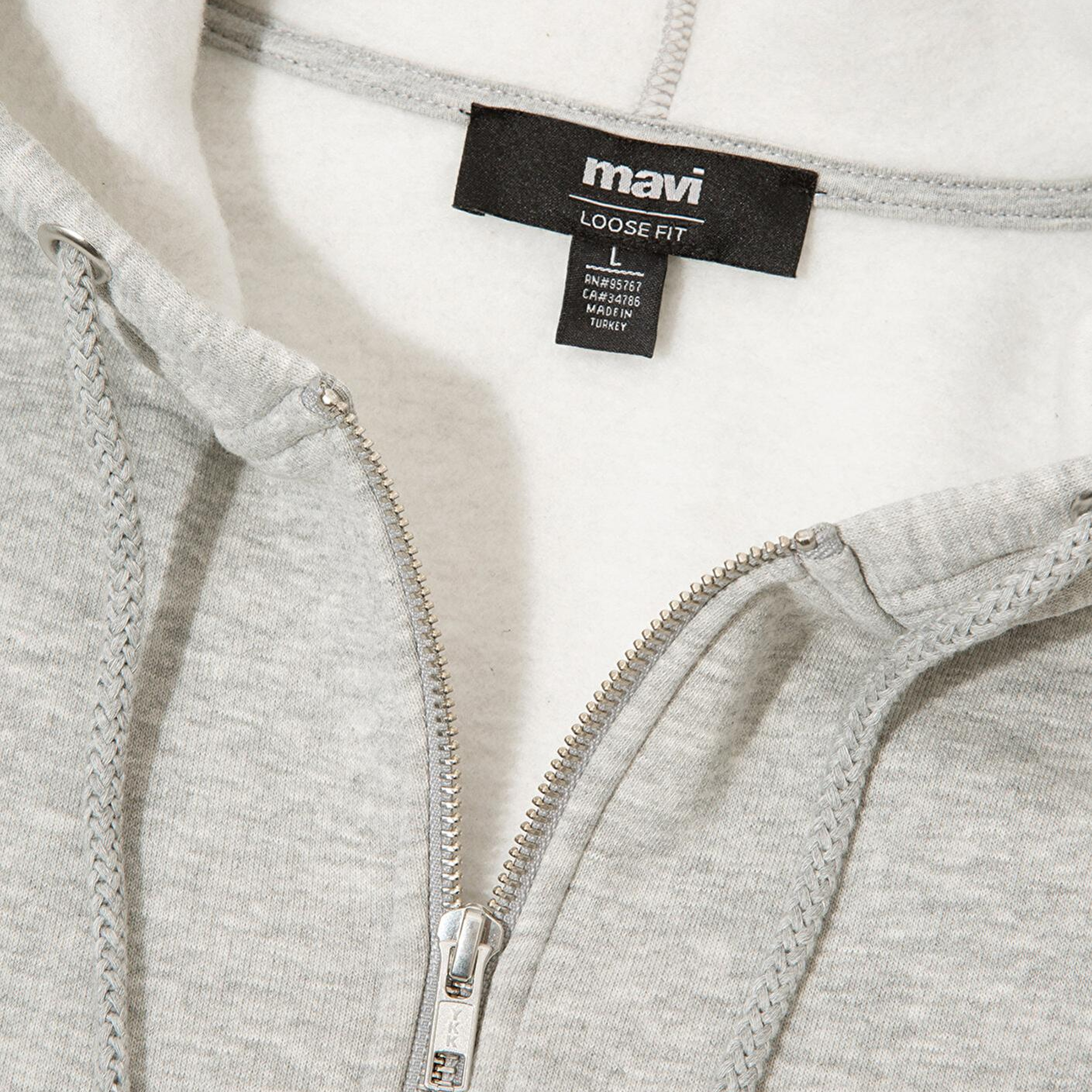 Mavi Mavi Logo Baskılı Fermuarlı Gri Sweatshirt 0611715-80196