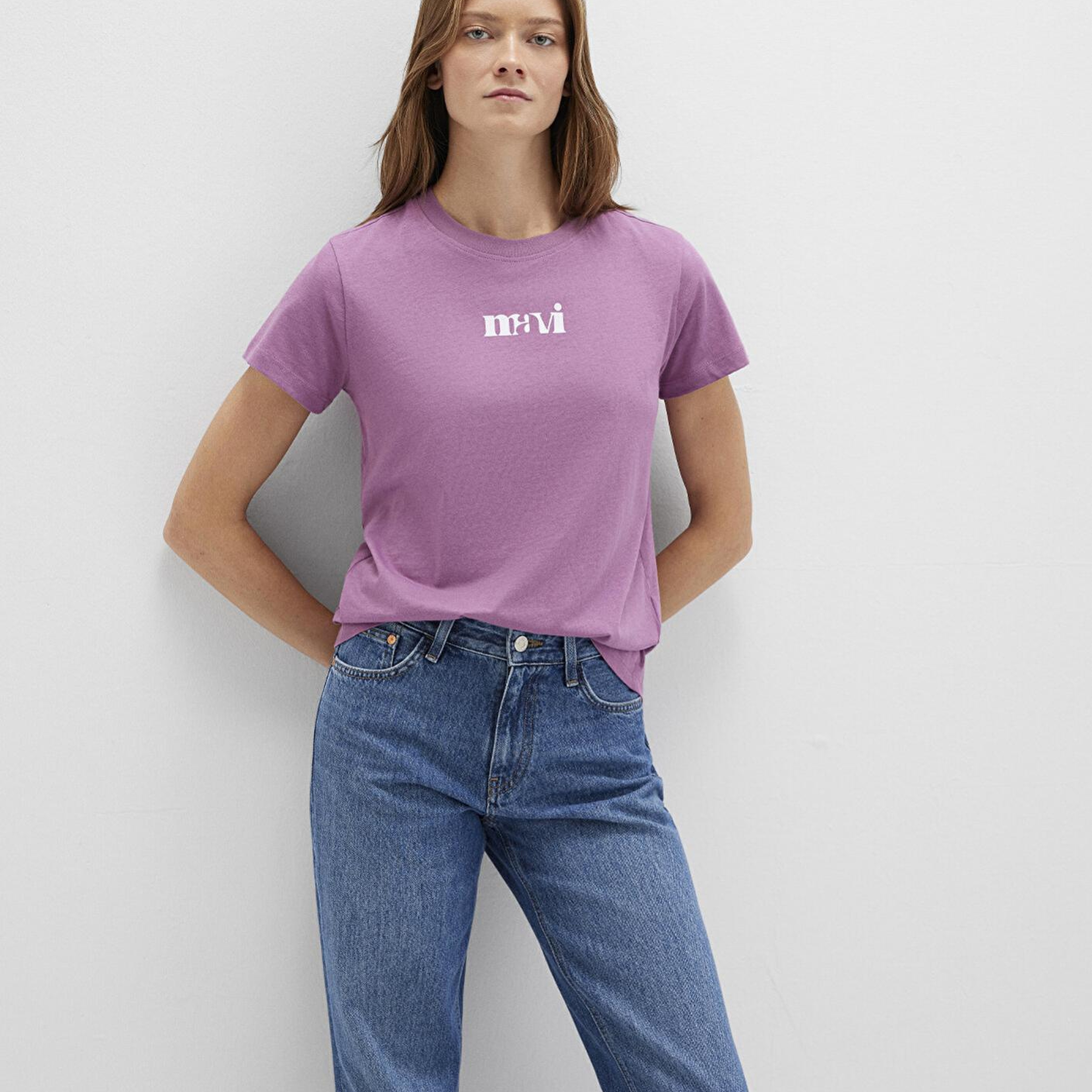 Mavi Mavi Baskılı Mor Tişört Regular Fit / Normal Kesim 1612241-70987