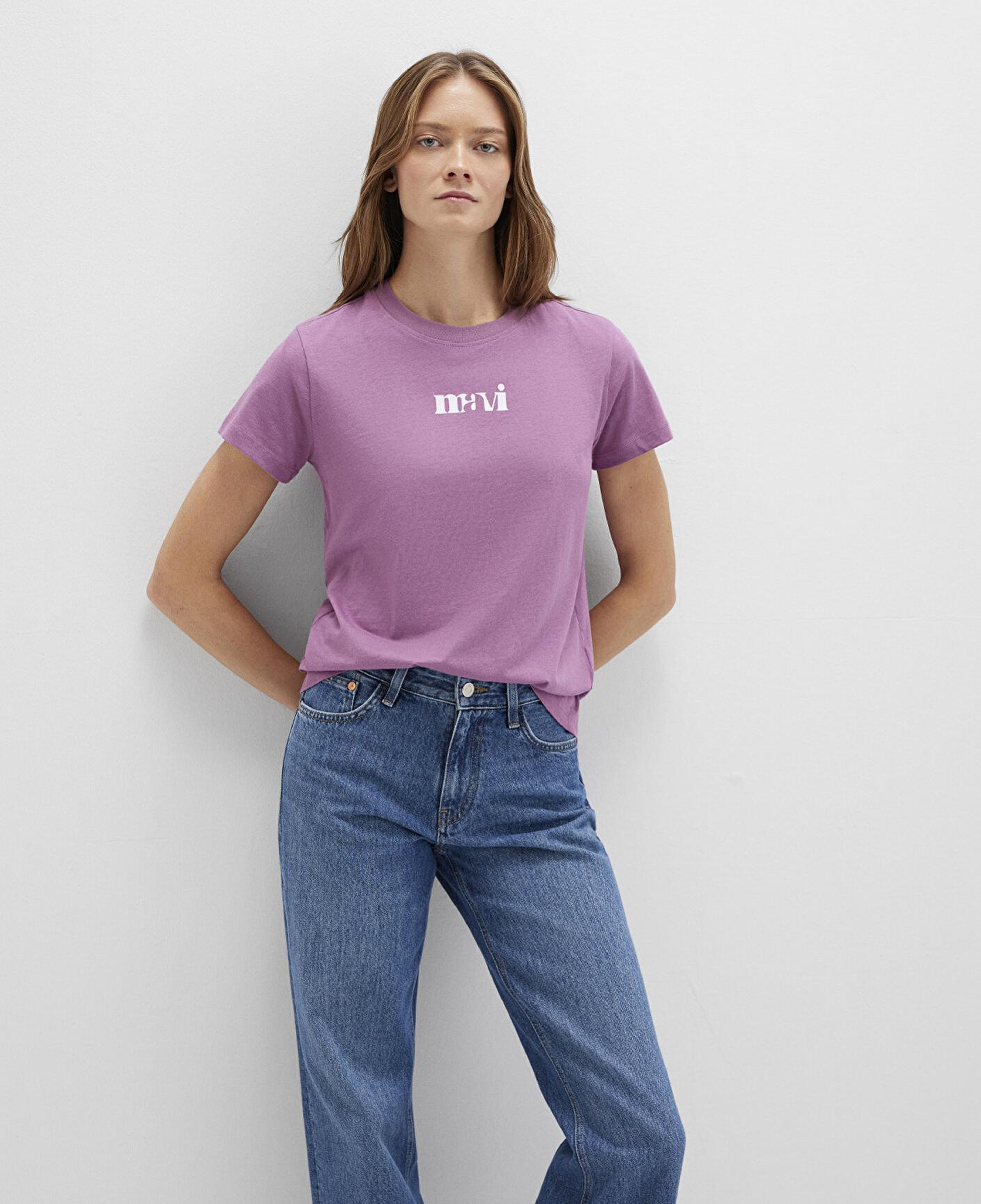 Mavi Mavi Baskılı Mor Tişört Regular Fit / Normal Kesim 1612241-70987